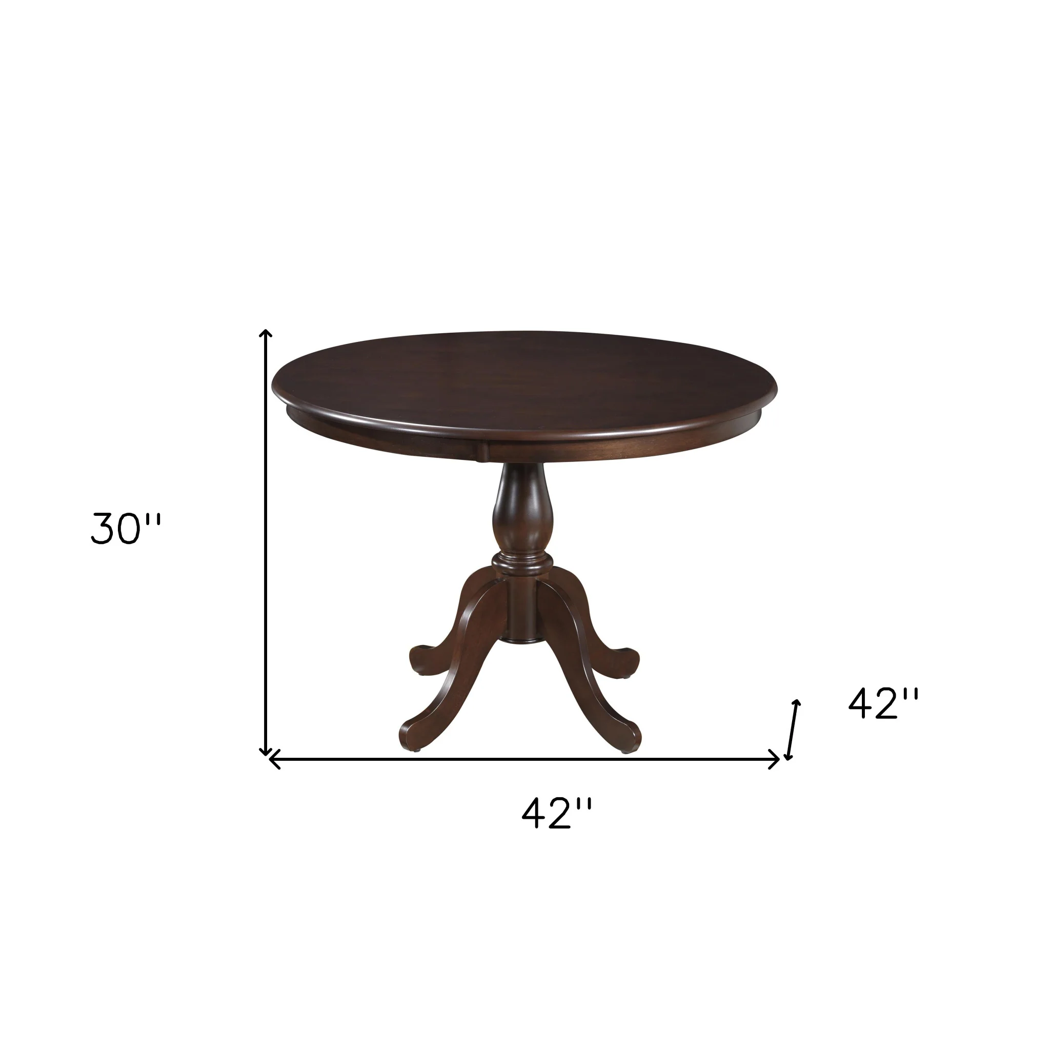 Espresso Rounded Solid Manufactured Wood Pedestal Base Dining Table By Homeroots - Image 5
