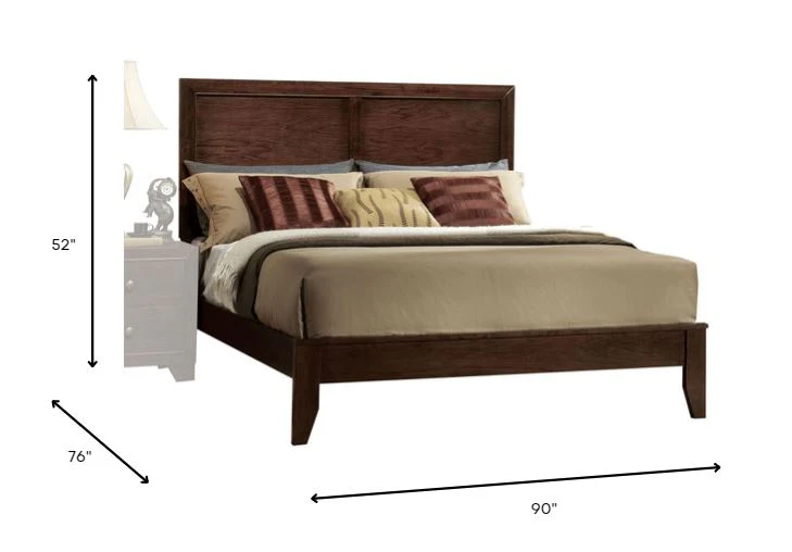 Espresso Rubber And Tropical Wood California King Bed By Homeroots - Image 3
