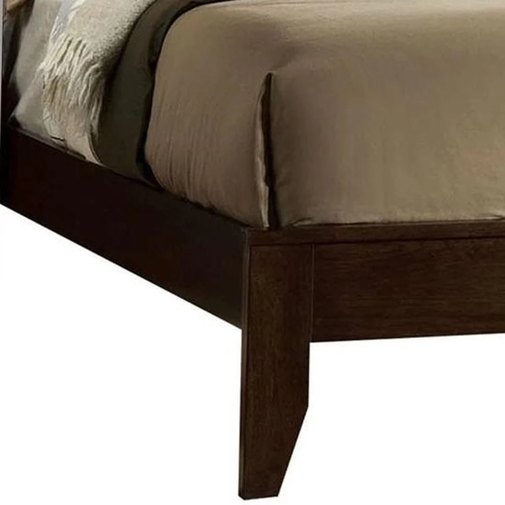 Espresso Rubber And Tropical Wood California King Bed By Homeroots - Image 4