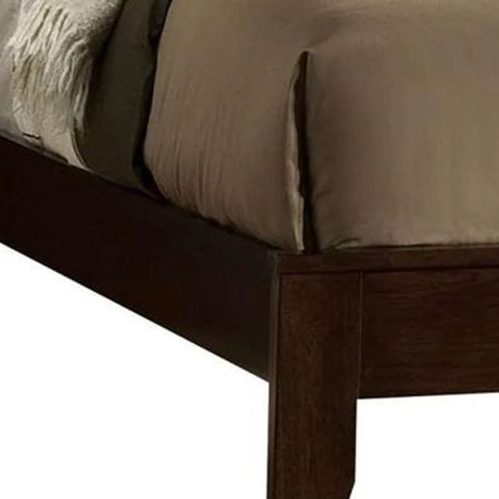 Espresso Rubber And Tropical Wood California King Bed By Homeroots - Image 5