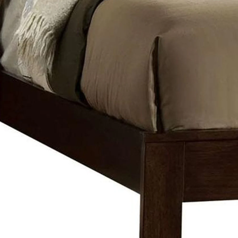 Espresso Rubber And Tropical Wood King Bed By Homeroots - Image 5