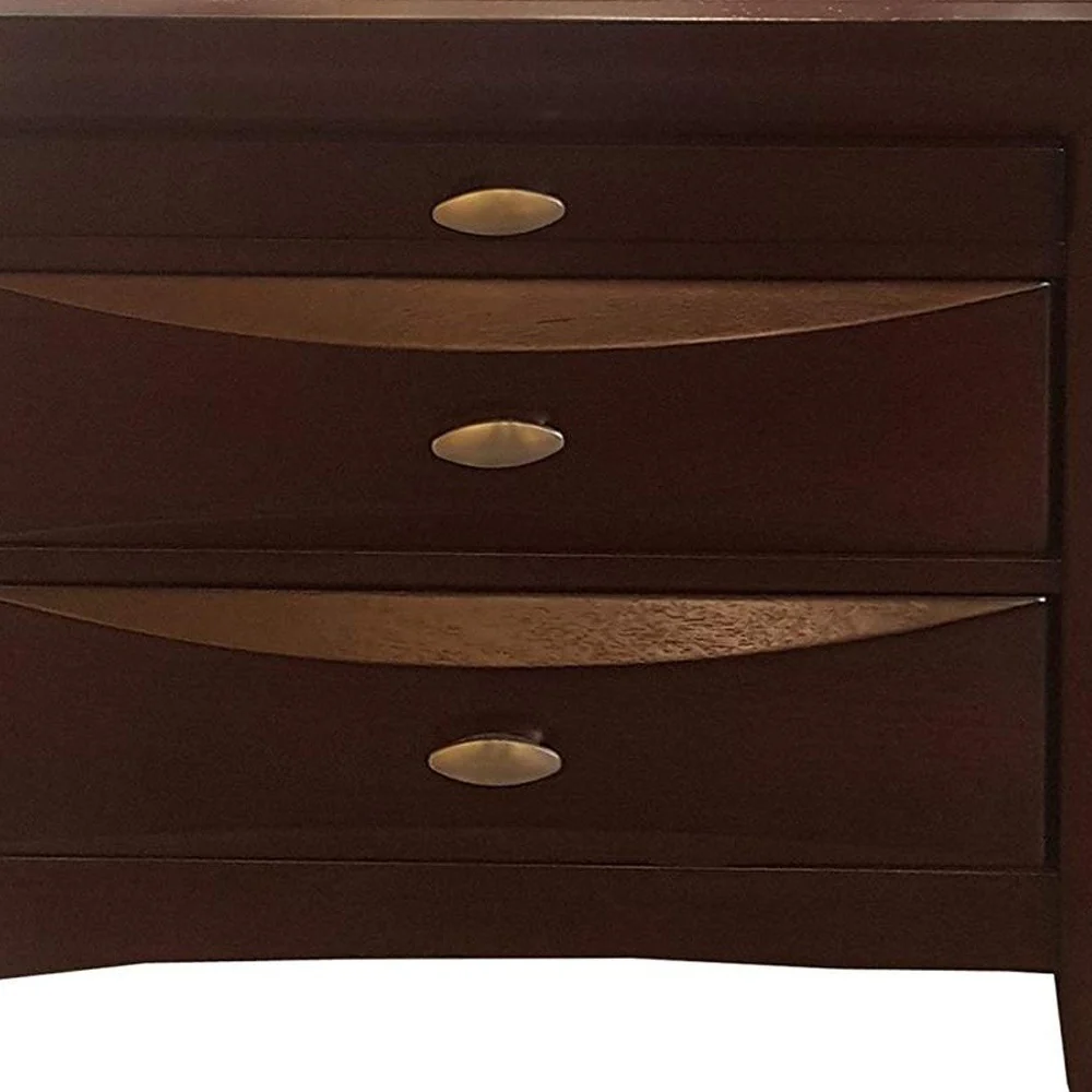 Espresso Rubber Wood Elegant Nightstand By Homeroots - Image 2