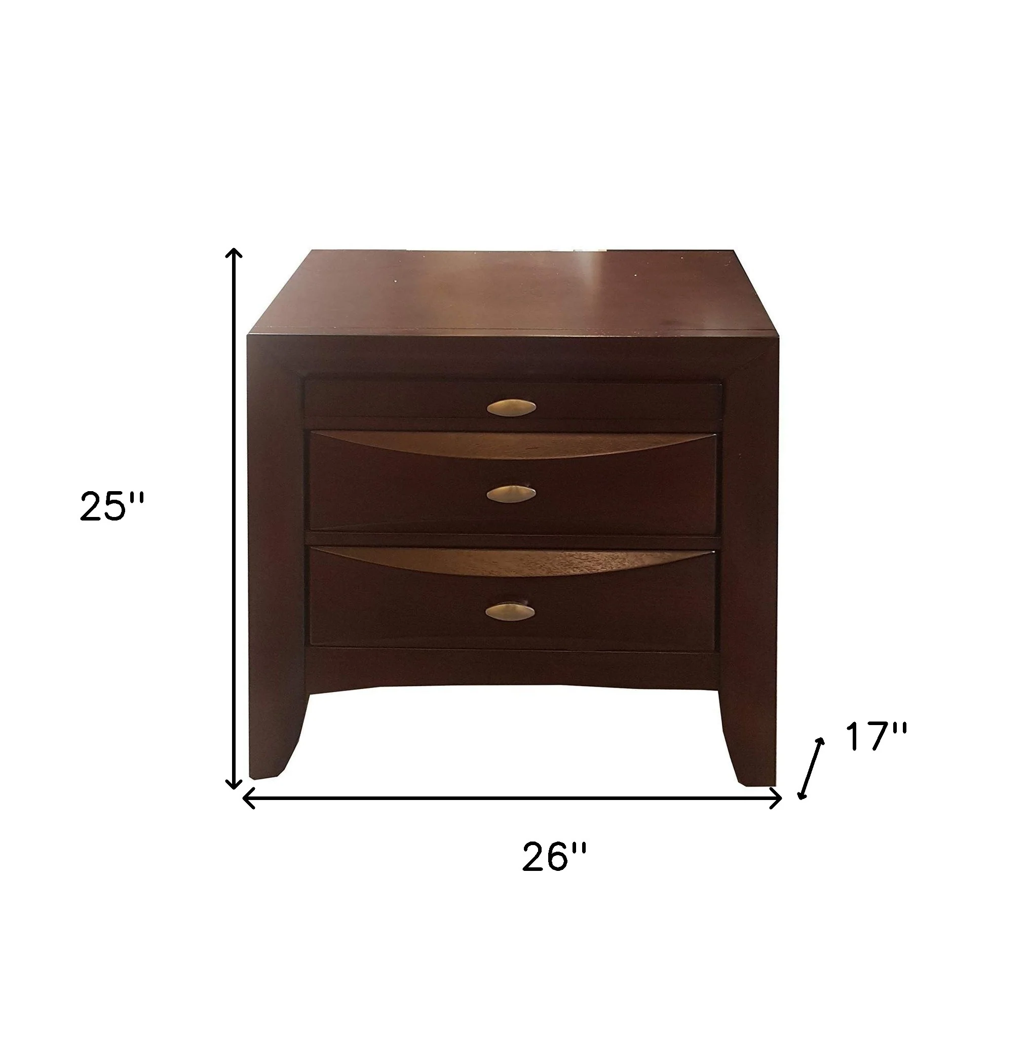 Espresso Rubber Wood Elegant Nightstand By Homeroots - Image 4