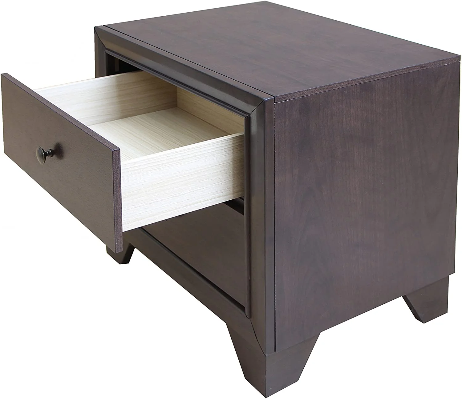 Espresso Rubber Wood Nightstand By Homeroots - 285542 - Image 4