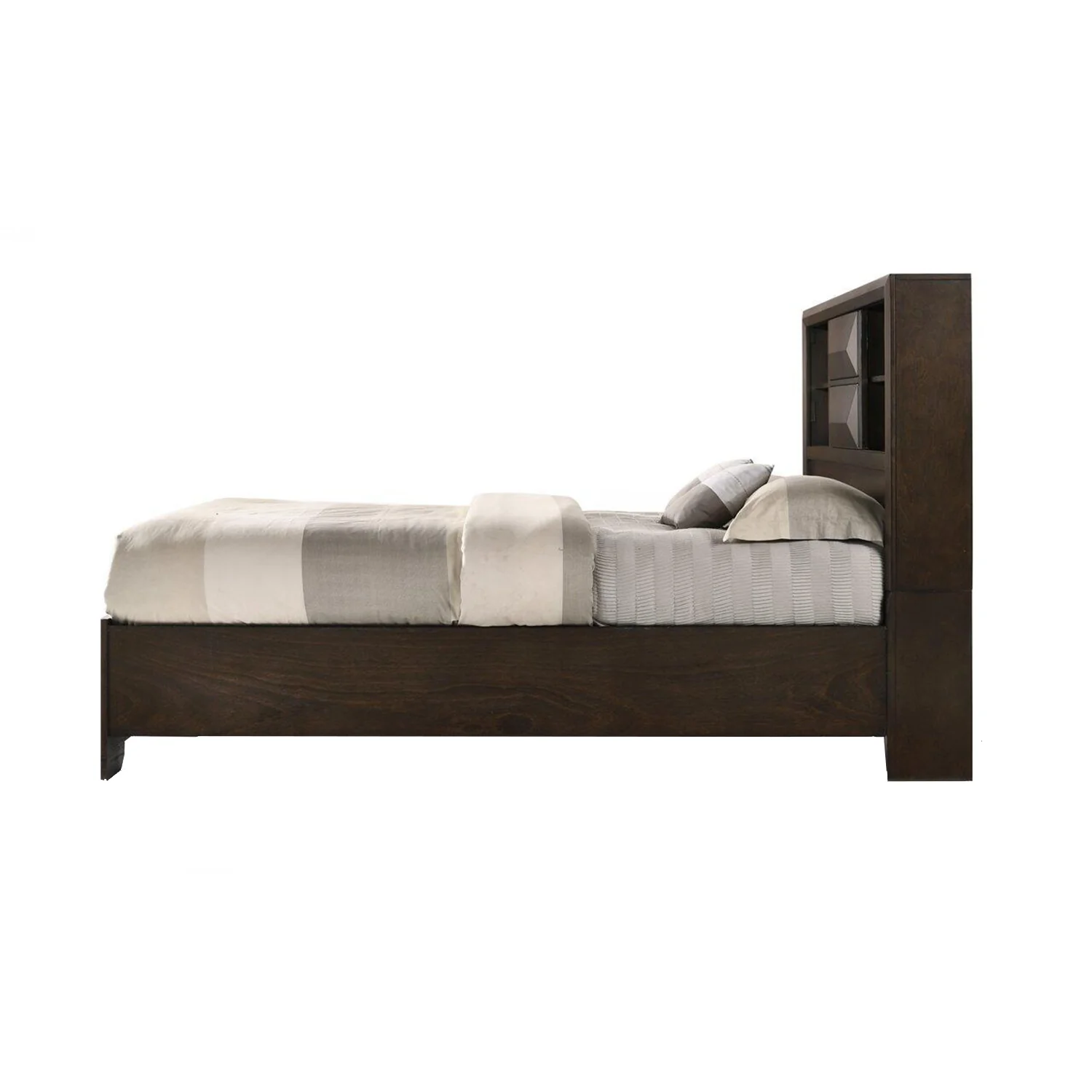 Espresso Rubber Wood Queen Storage Bed By Homeroots - Image 4