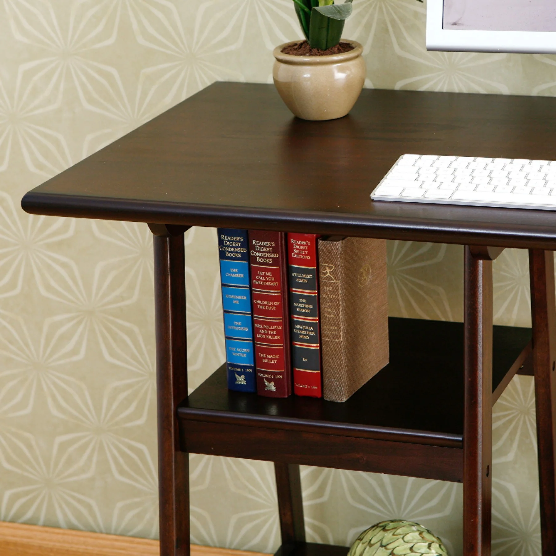 Espresso Sawhorse Desk By Homeroots - Image 2