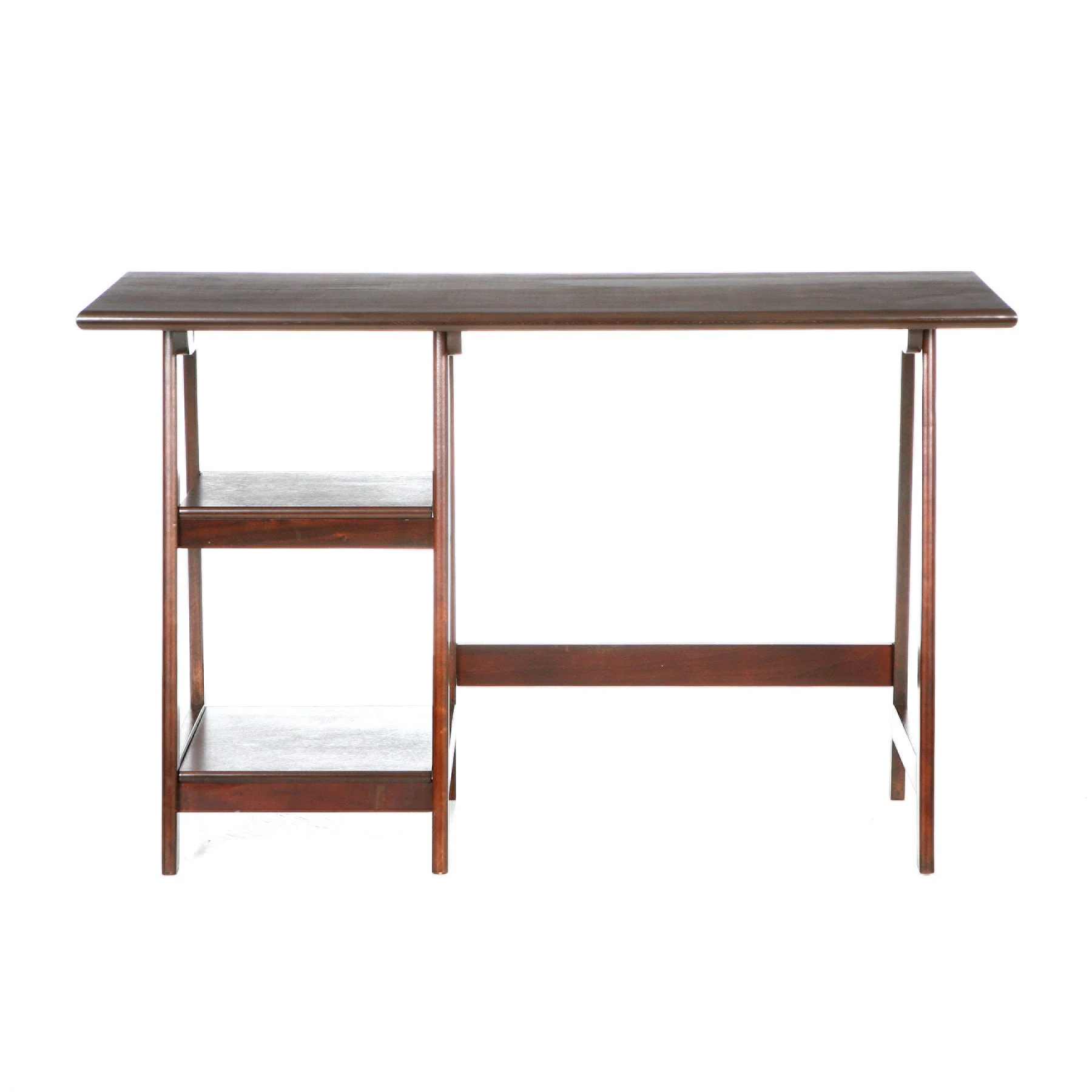 Espresso Sawhorse Desk By Homeroots - Image 4