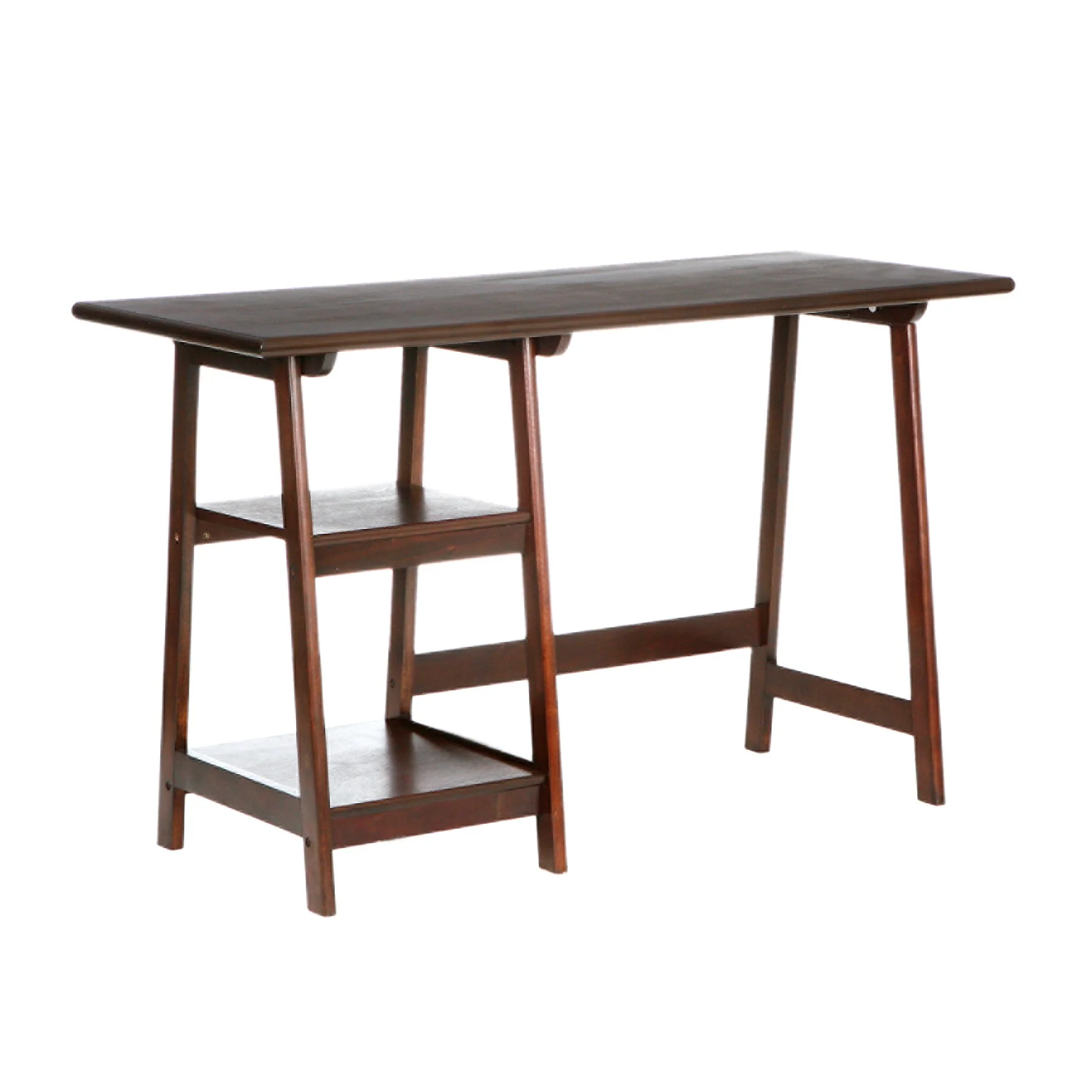 Espresso Sawhorse Desk By Homeroots - Image 5