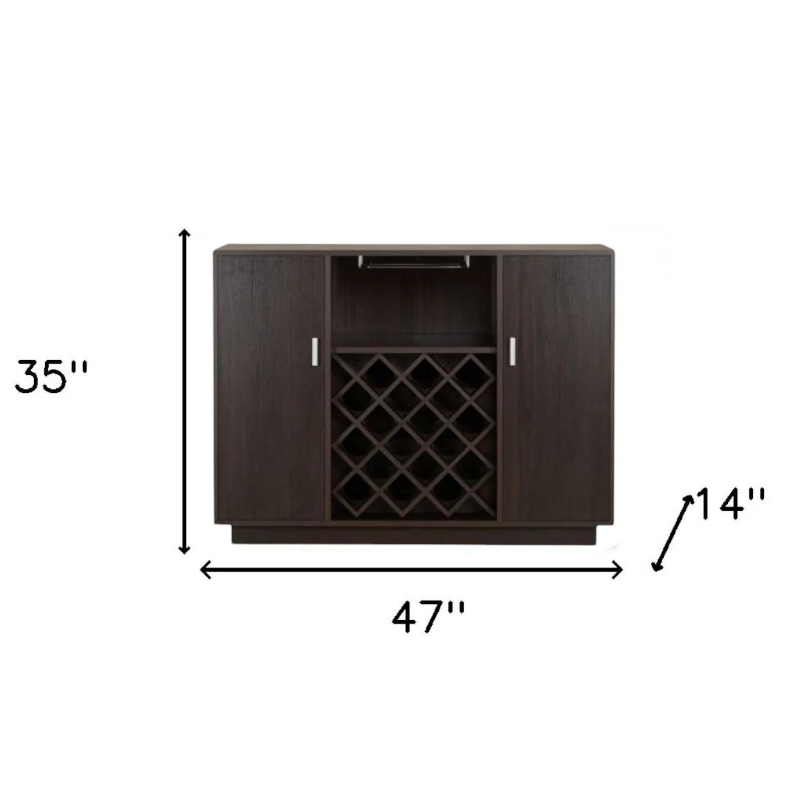Espresso Server with Two Doors By Homeroots - Image 5