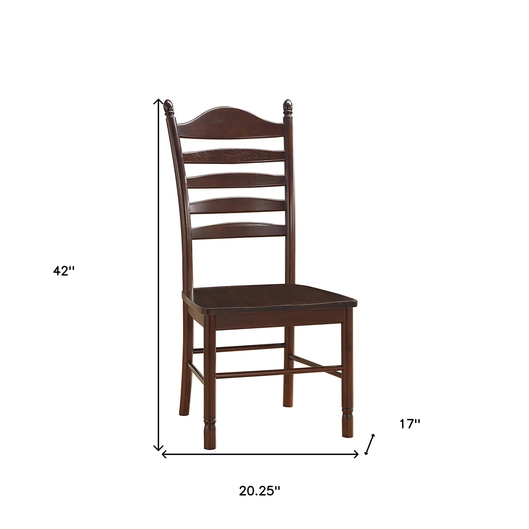 Espresso Wood Ladder Back Dining Side Chair By Homeroots - Image 5