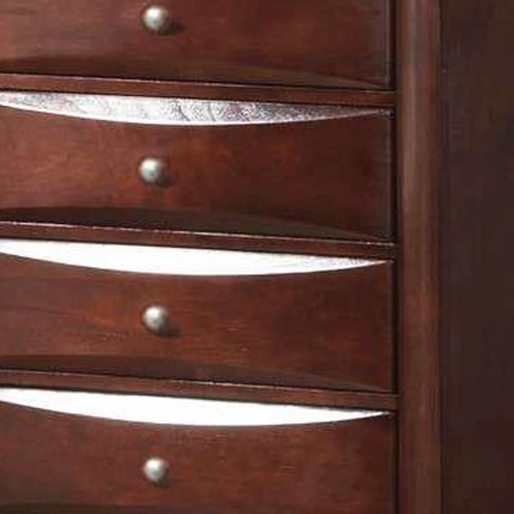 Espresso Wood Metal Chest By Homeroots - Image 5