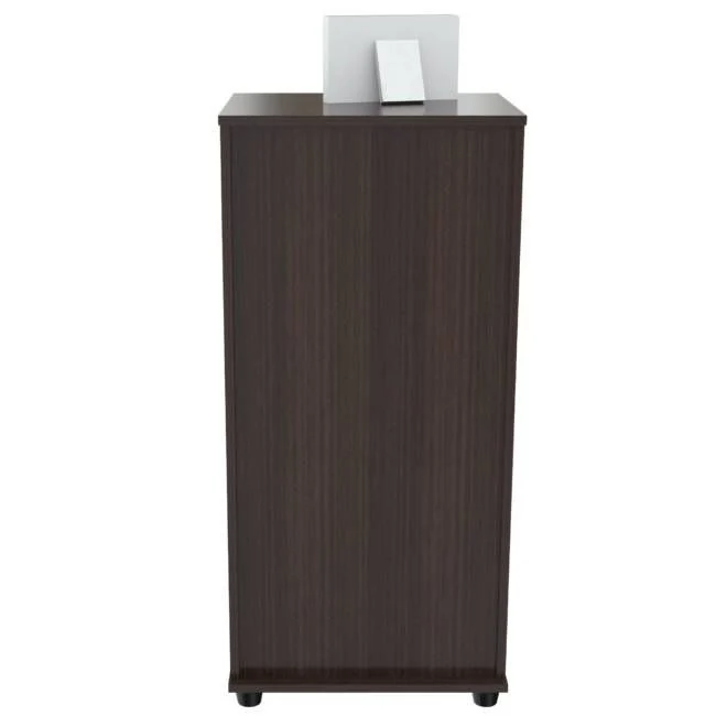 Espresso Wood Three Drawer filing Cabinet By Homeroots - Image 4