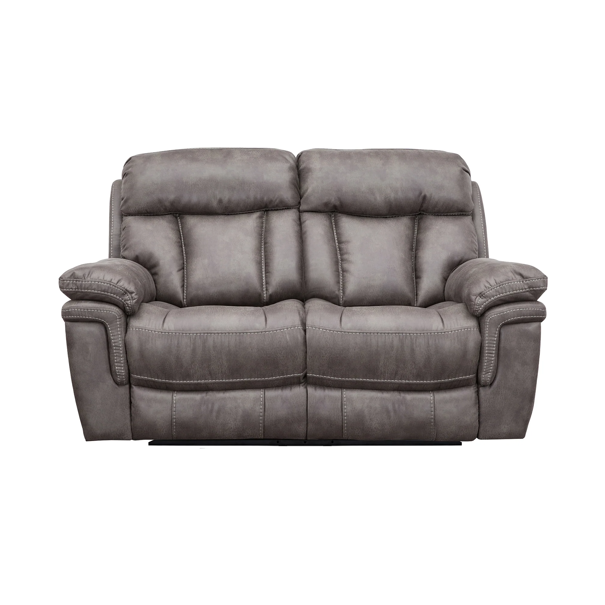Estelle Power Loveseat in Gunmetal Fabric By Armen Living - Image 4