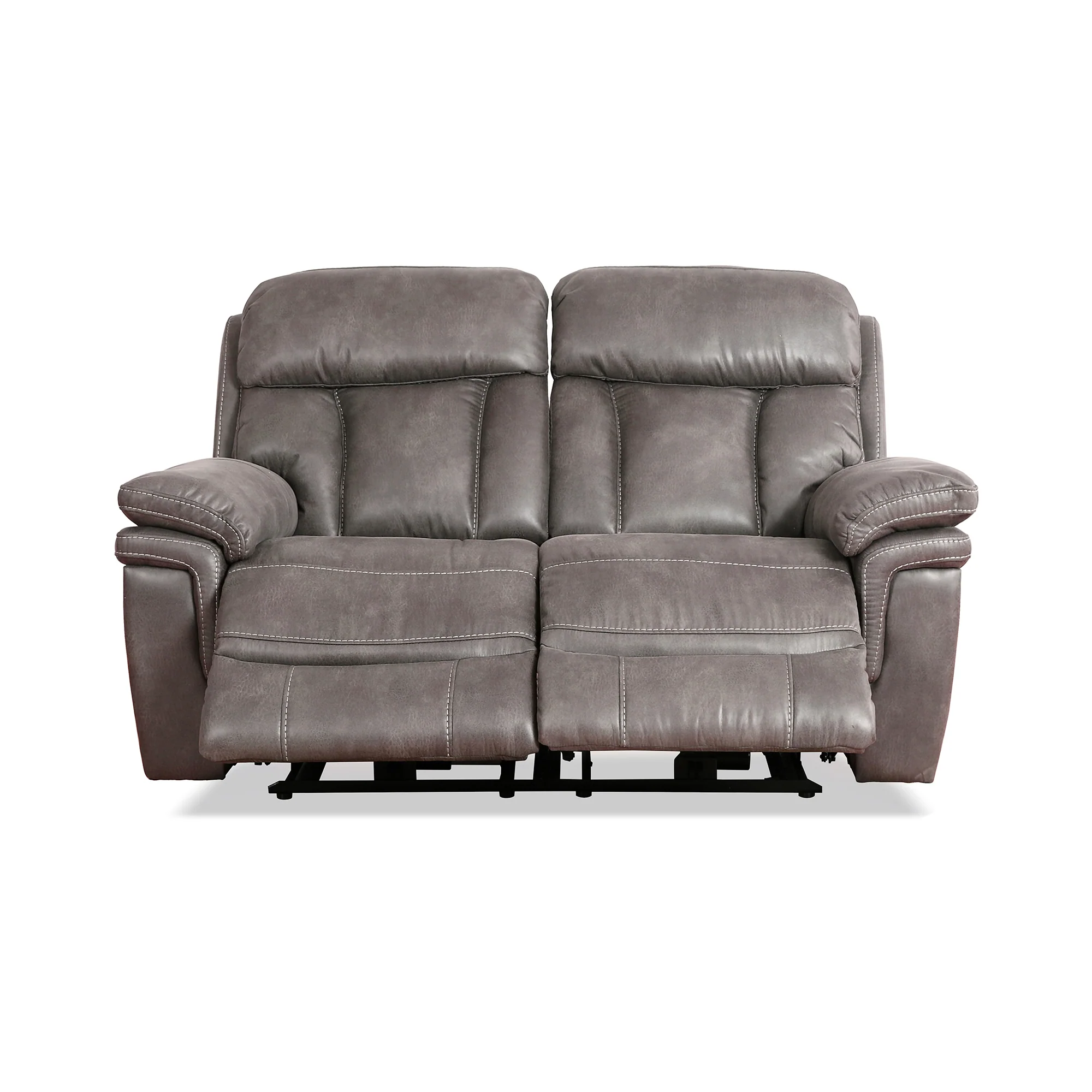 Estelle Power Loveseat in Gunmetal Fabric By Armen Living - Image 5