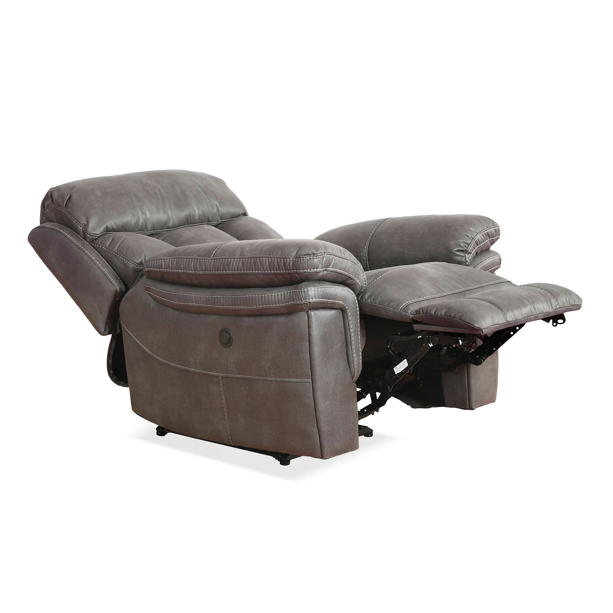 Estelle Power Recliner Chair in Gunmetal Fabric By Armen Living - Image 11