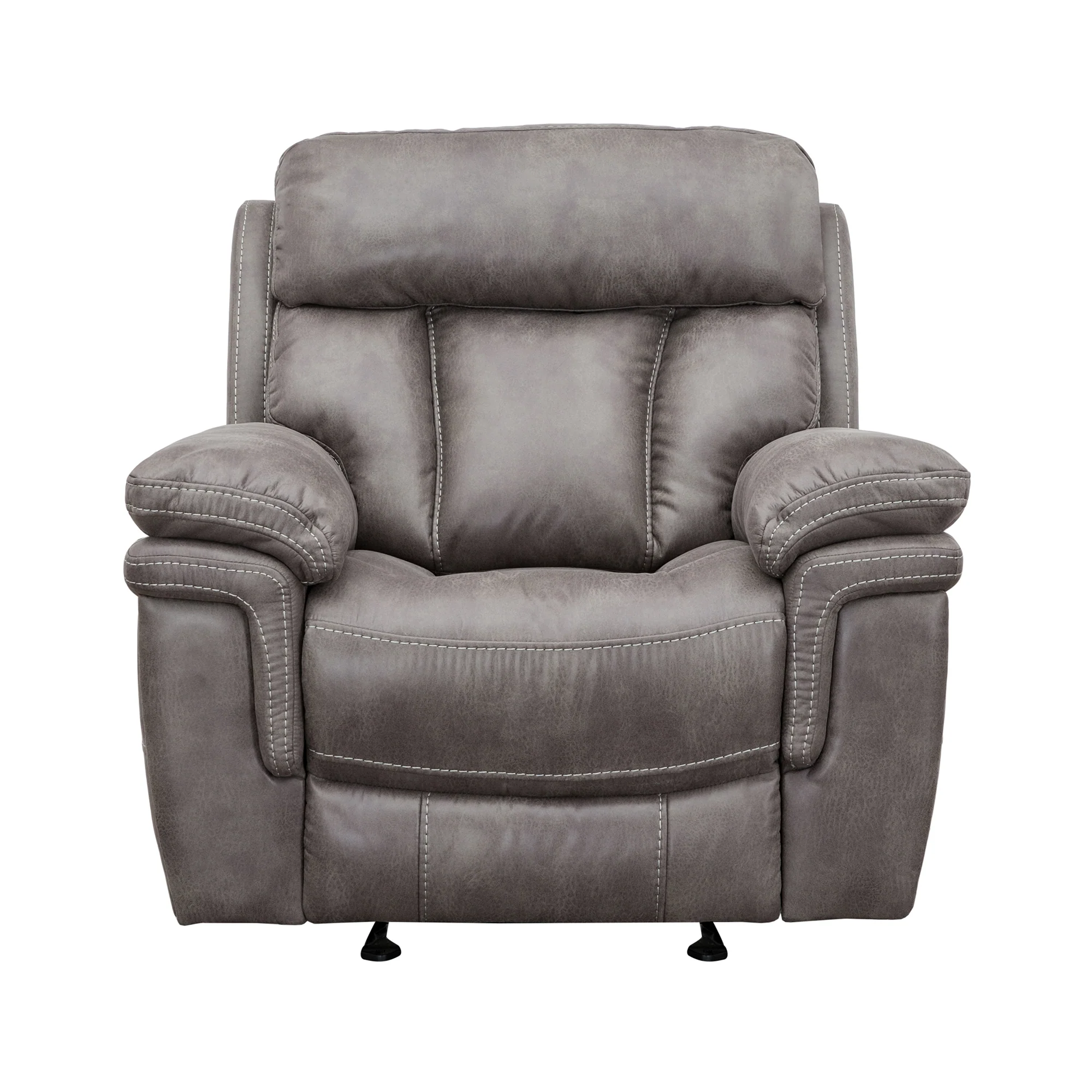 Estelle Power Recliner Chair in Gunmetal Fabric By Armen Living - Image 4