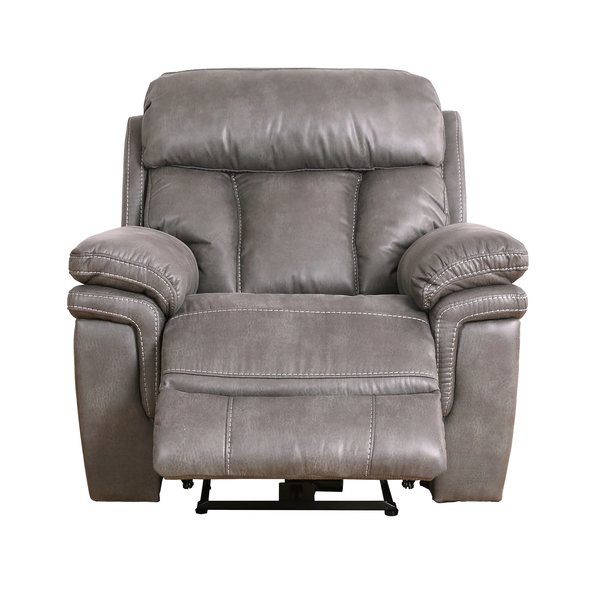 Estelle Power Recliner Chair in Gunmetal Fabric By Armen Living - Image 5