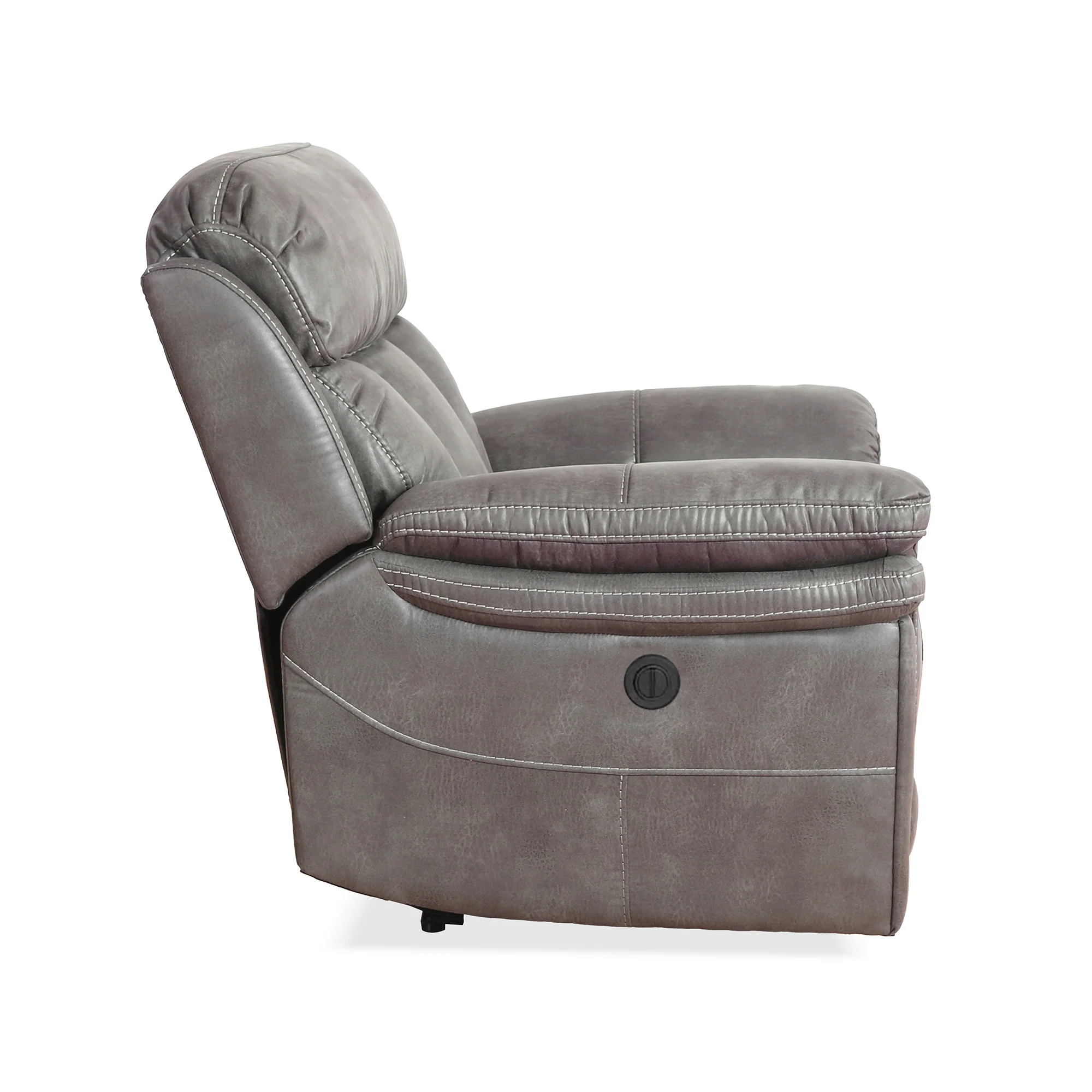 Estelle Power Recliner Chair in Gunmetal Fabric By Armen Living - Image 6