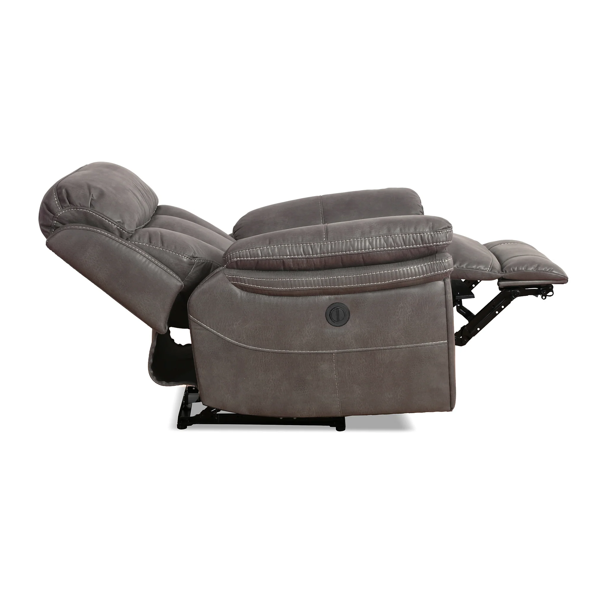 Estelle Power Recliner Chair in Gunmetal Fabric By Armen Living - Image 7
