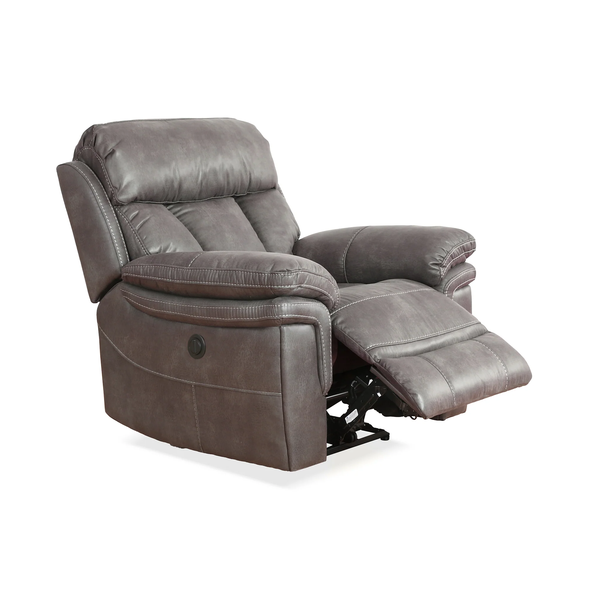 Estelle Power Recliner Chair in Gunmetal Fabric By Armen Living - Image 8
