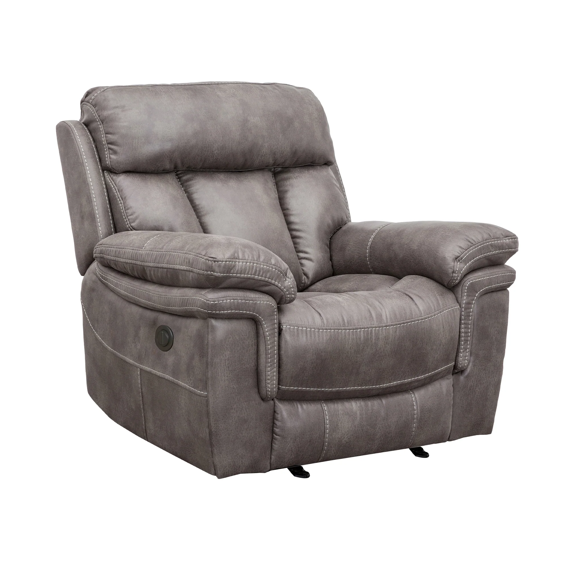 Estelle Power Reclining 3 Piece Living room Set in Gunmetal Fabric By Armen Living - Image 10