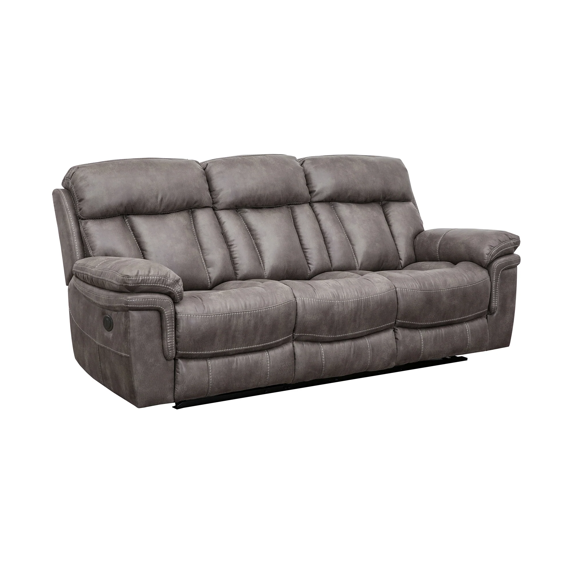 Estelle Power Reclining 3 Piece Living room Set in Gunmetal Fabric By Armen Living - Image 6
