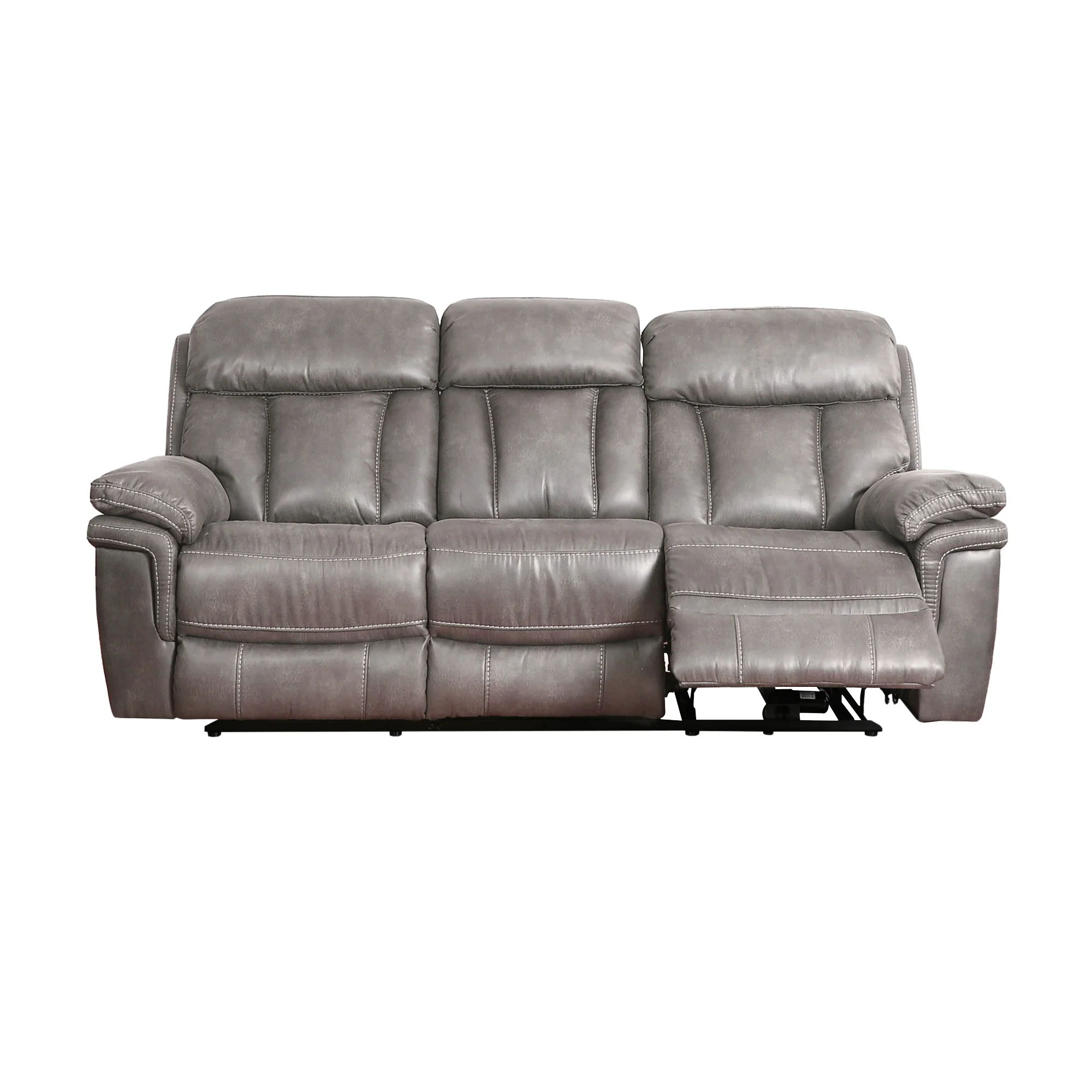 Estelle Power Reclining Sofa in Gunmetal Fabric By Armen Living - Image 5