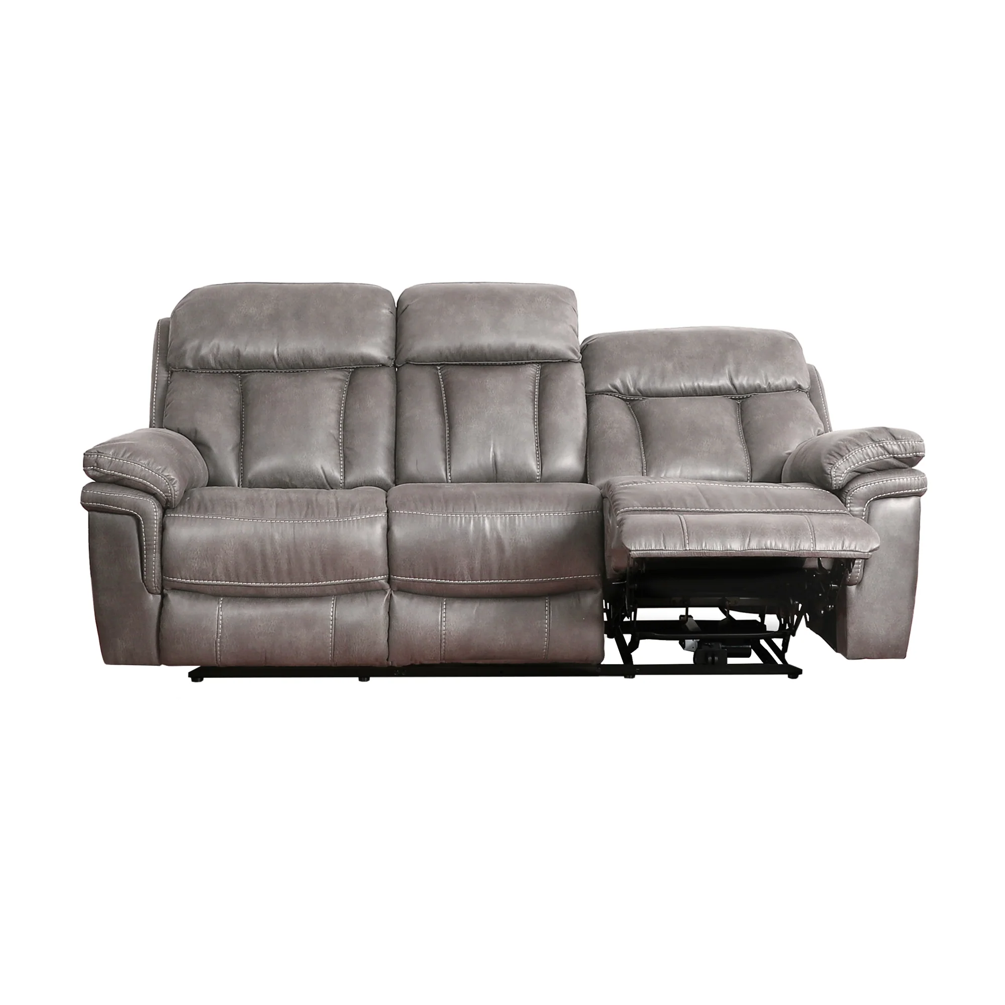 Estelle Power Reclining Sofa in Gunmetal Fabric By Armen Living - Image 6