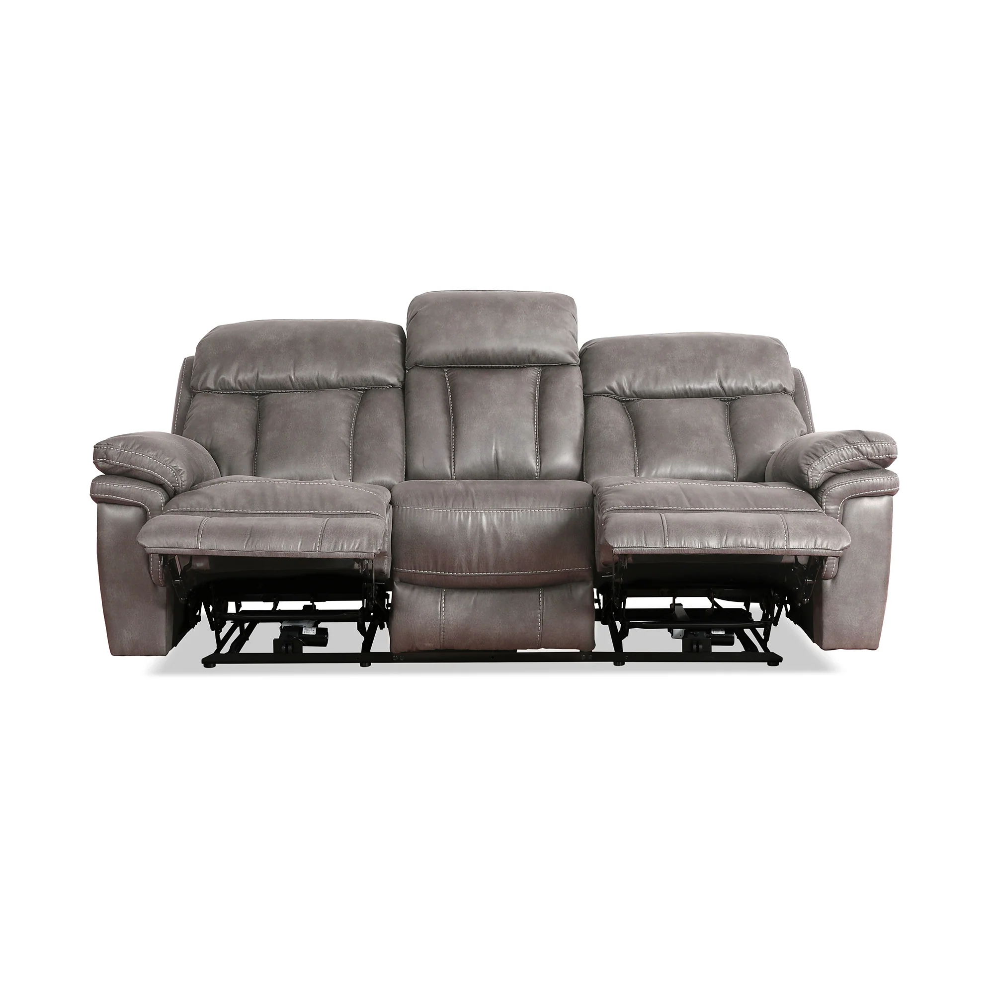 Estelle Power Reclining Sofa in Gunmetal Fabric By Armen Living - Image 7
