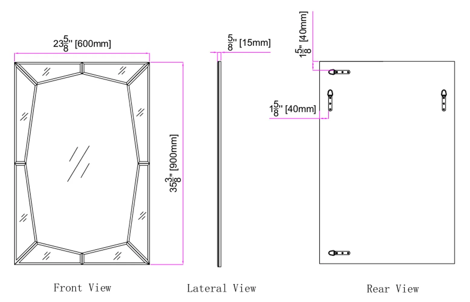 Etched Designed Wall Mirror By Homeroots - Image 3