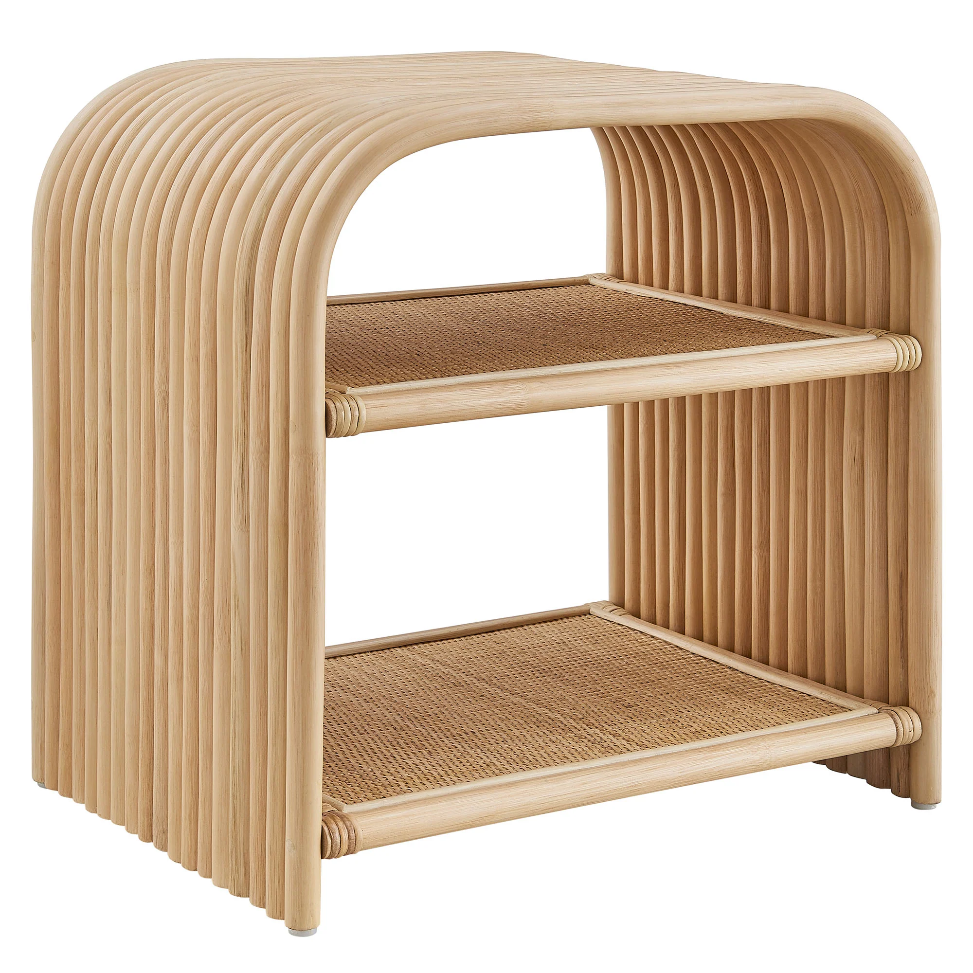 Eve Curved Natural Rattan Side Table by Modway - Image 10