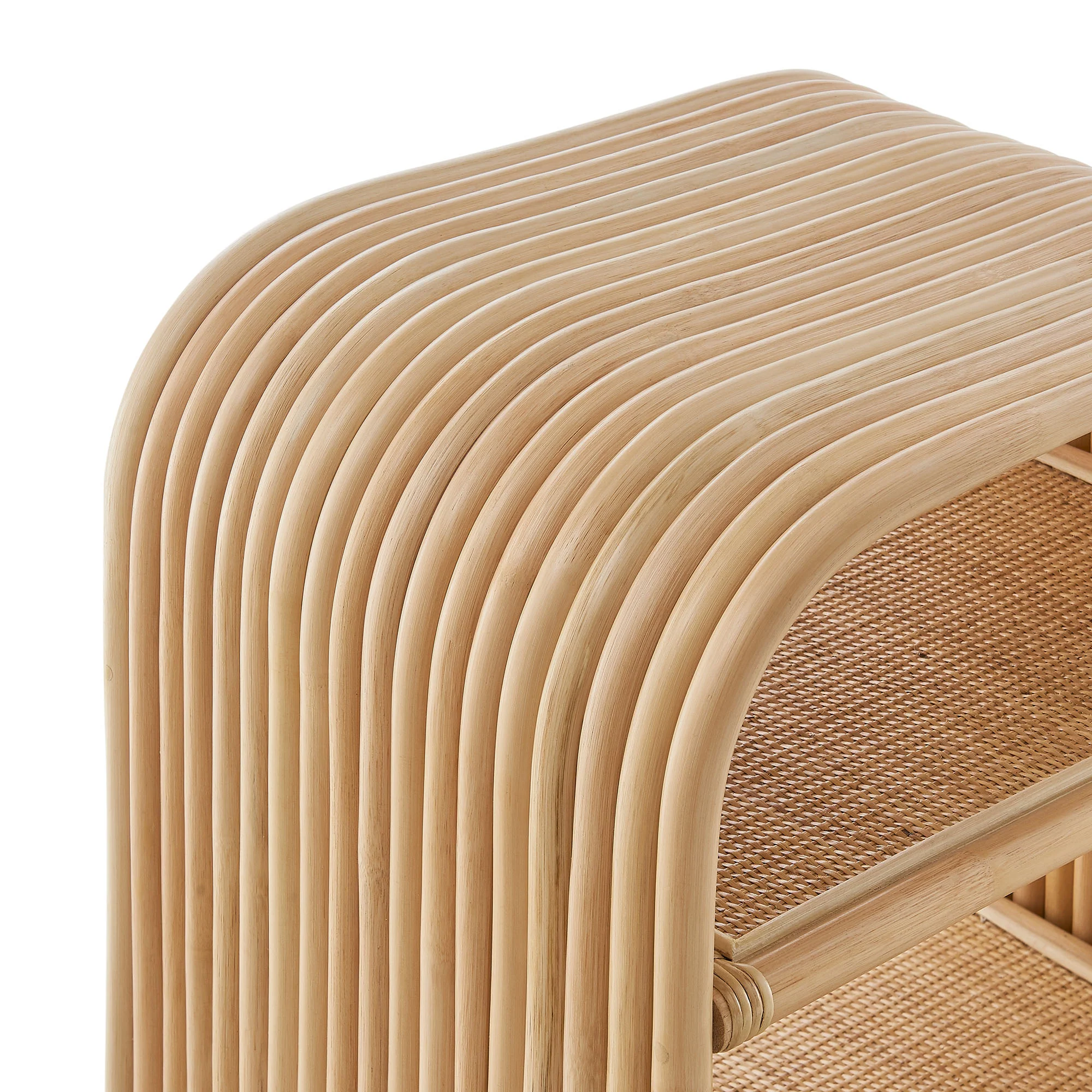 Eve Curved Natural Rattan Side Table by Modway - Image 13