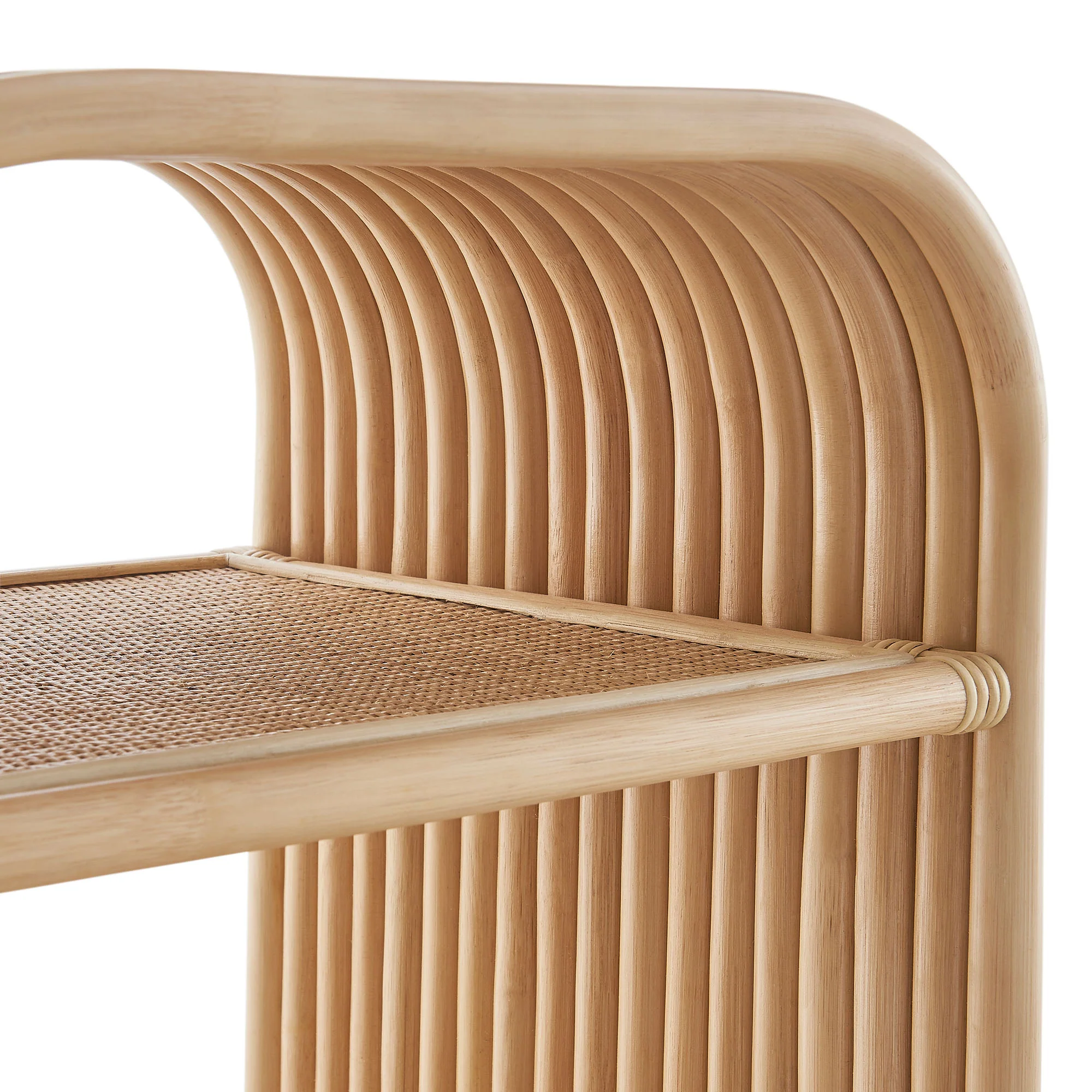 Eve Curved Natural Rattan Side Table by Modway - Image 14