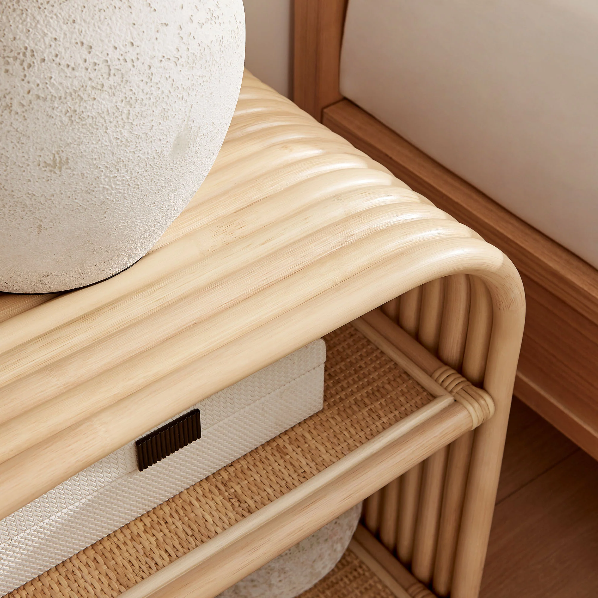 Eve Curved Natural Rattan Side Table by Modway - Image 15