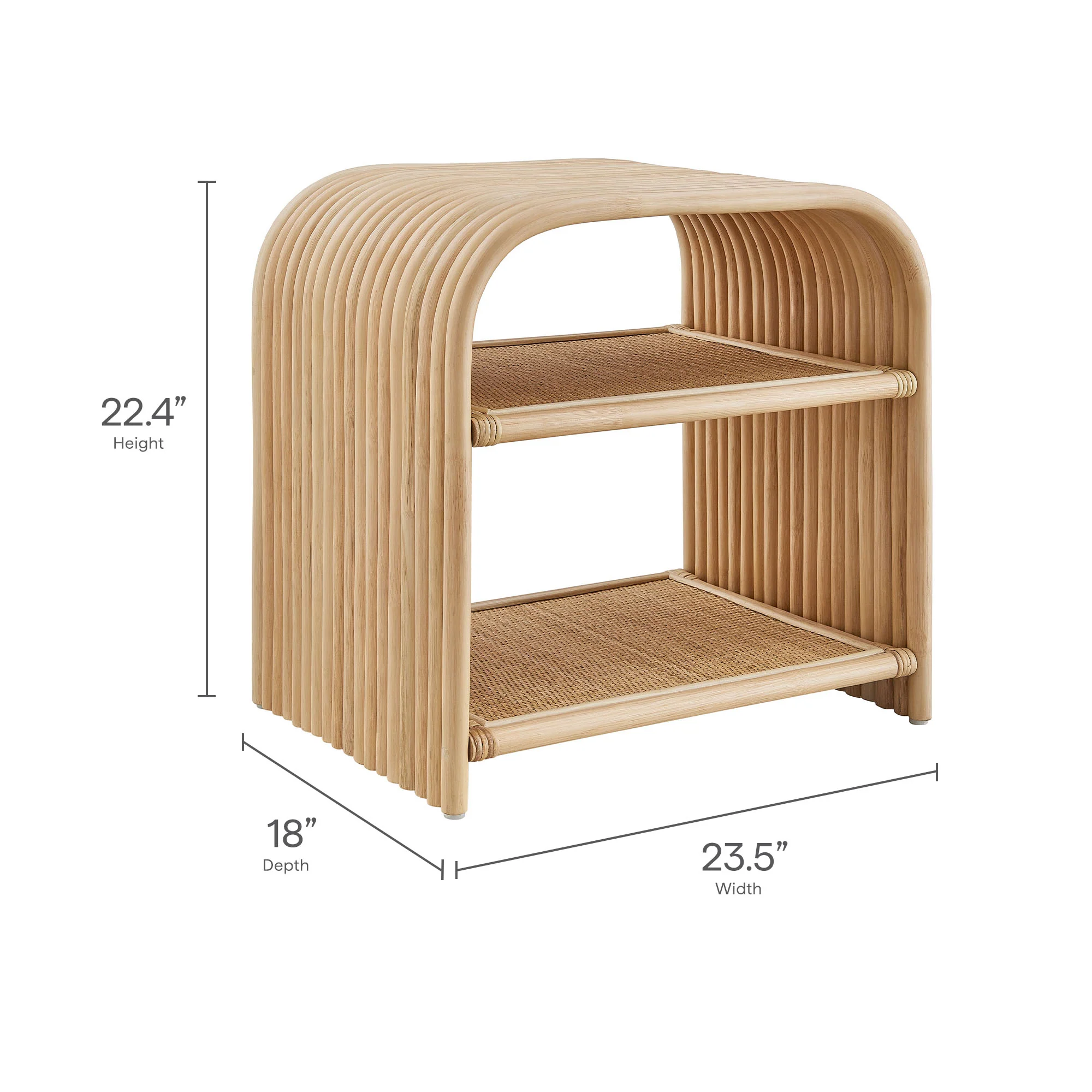 Eve Curved Natural Rattan Side Table by Modway - Image 18
