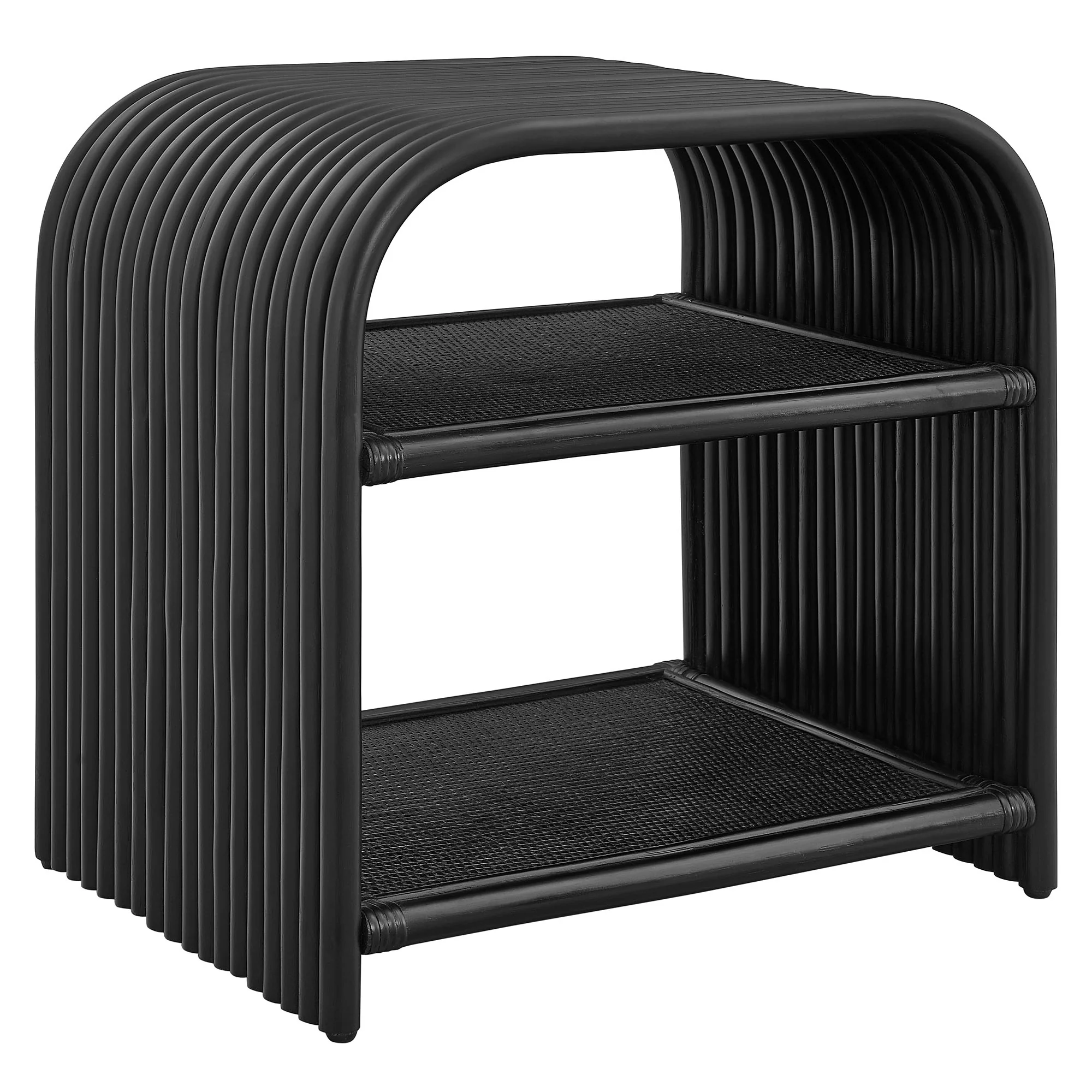 Eve Curved Natural Rattan Side Table by Modway - Image 2