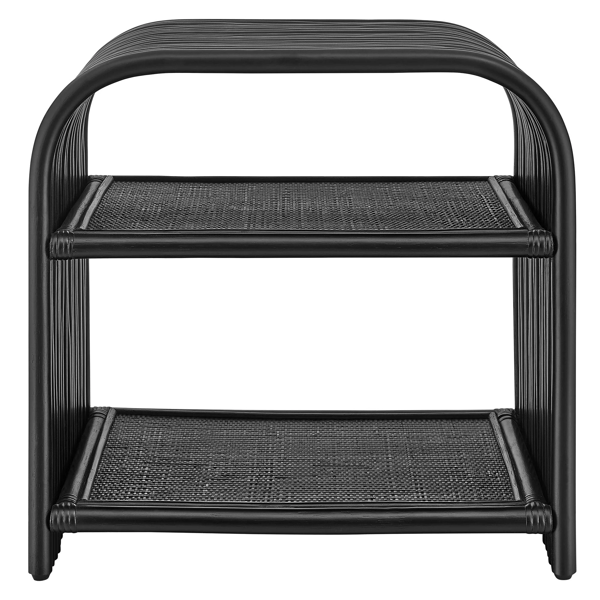 Eve Curved Natural Rattan Side Table by Modway - Image 4