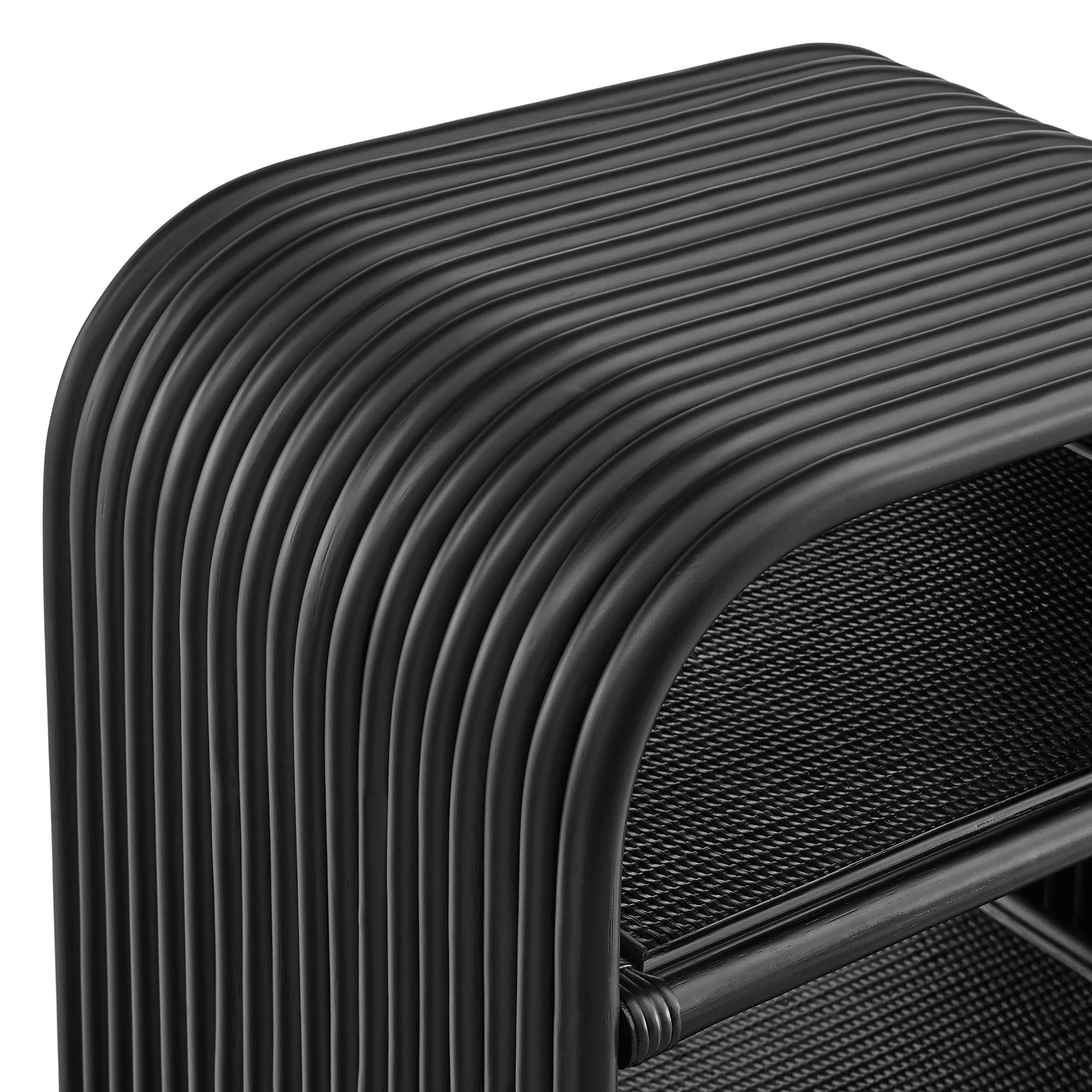 Eve Curved Natural Rattan Side Table by Modway - Image 5