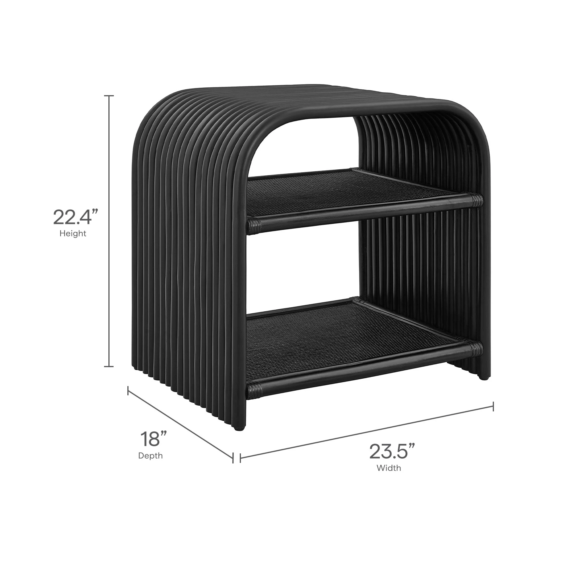 Eve Curved Natural Rattan Side Table by Modway - Image 9
