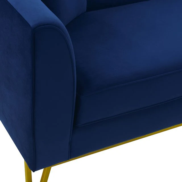 Everest 2 Piece Blue Fabric Upholstered Sofa & Chair Set By Armen Living - Image 4
