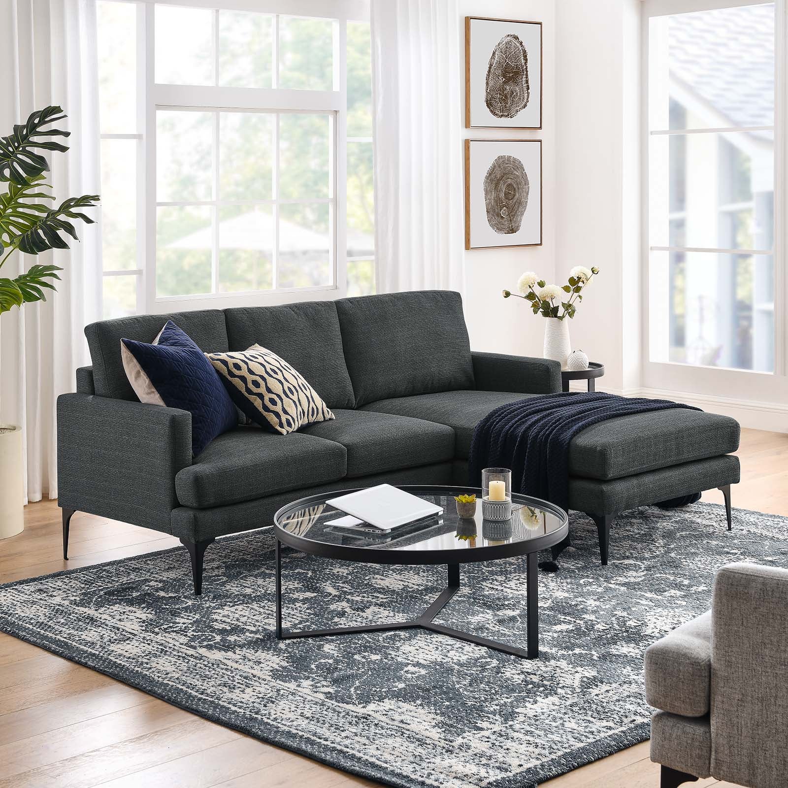 Evermore Right-Facing Upholstered Fabric Sectional Sofa By Modway - EEI-6012 - Image 24