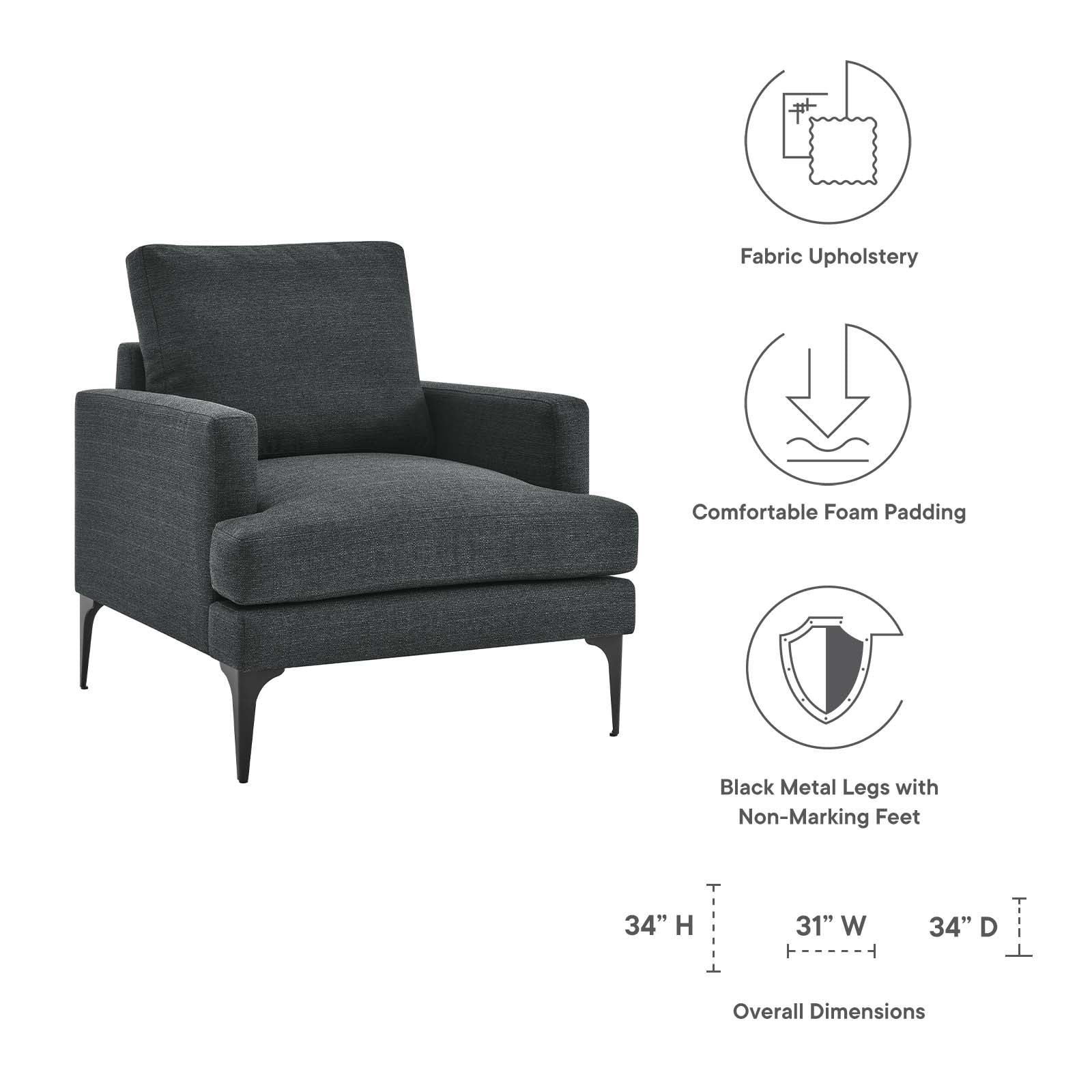 Evermore Upholstered Fabric Armchair By Modway - EEI-6003 - Image 22