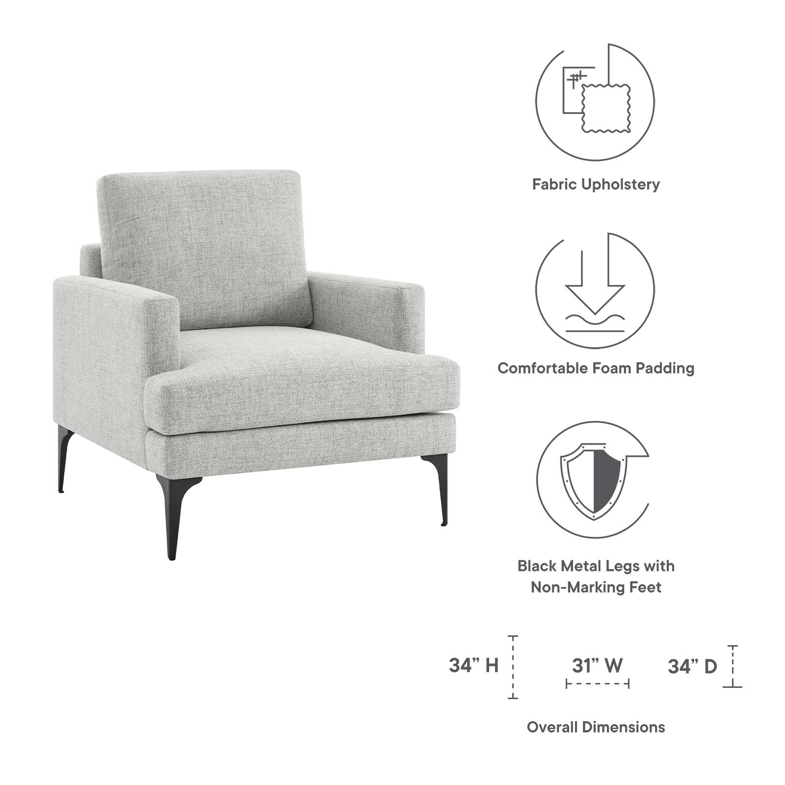 Evermore Upholstered Fabric Armchair By Modway - EEI-6003 - Image 30