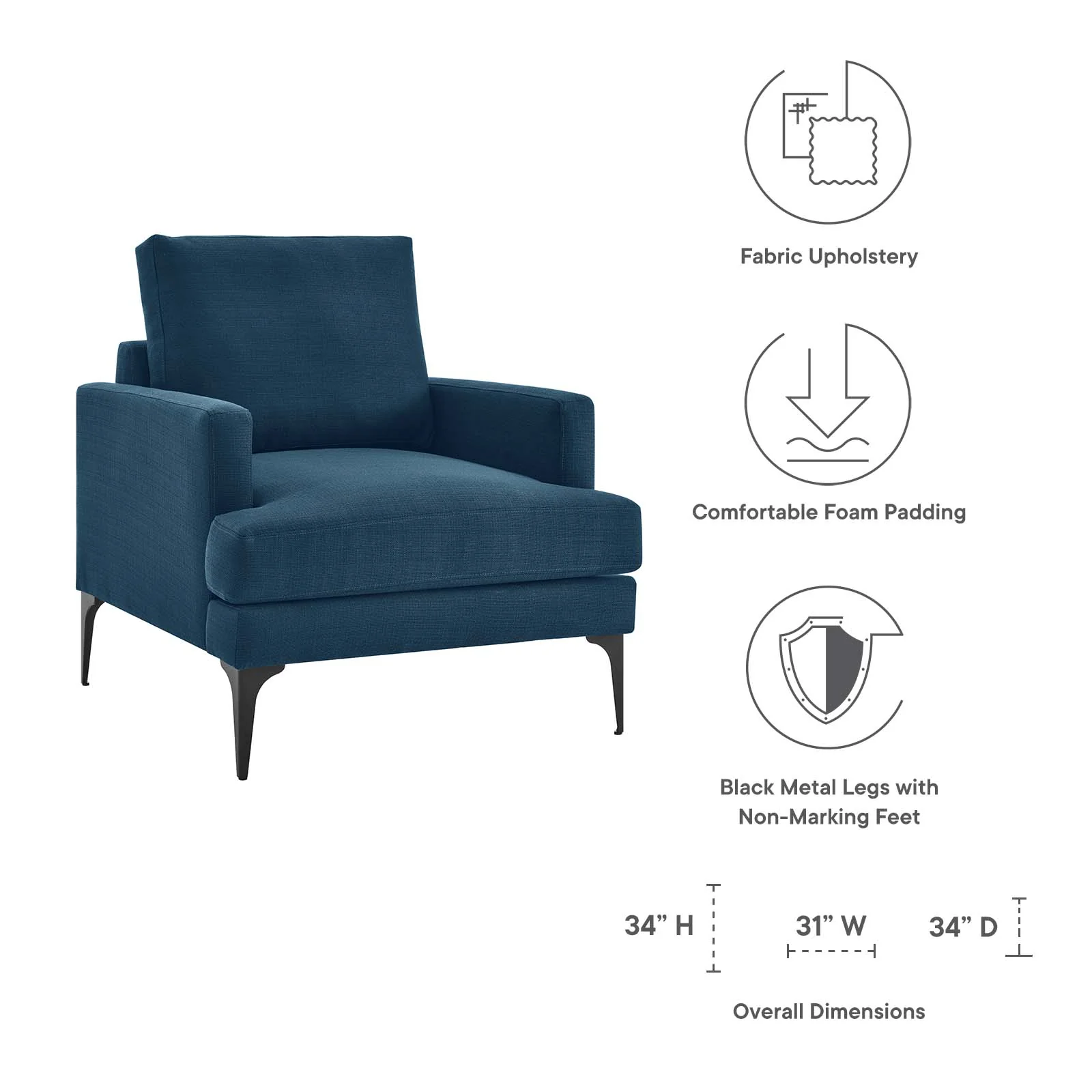 Evermore Upholstered Fabric Armchair By Modway - EEI-6003 - Image 7