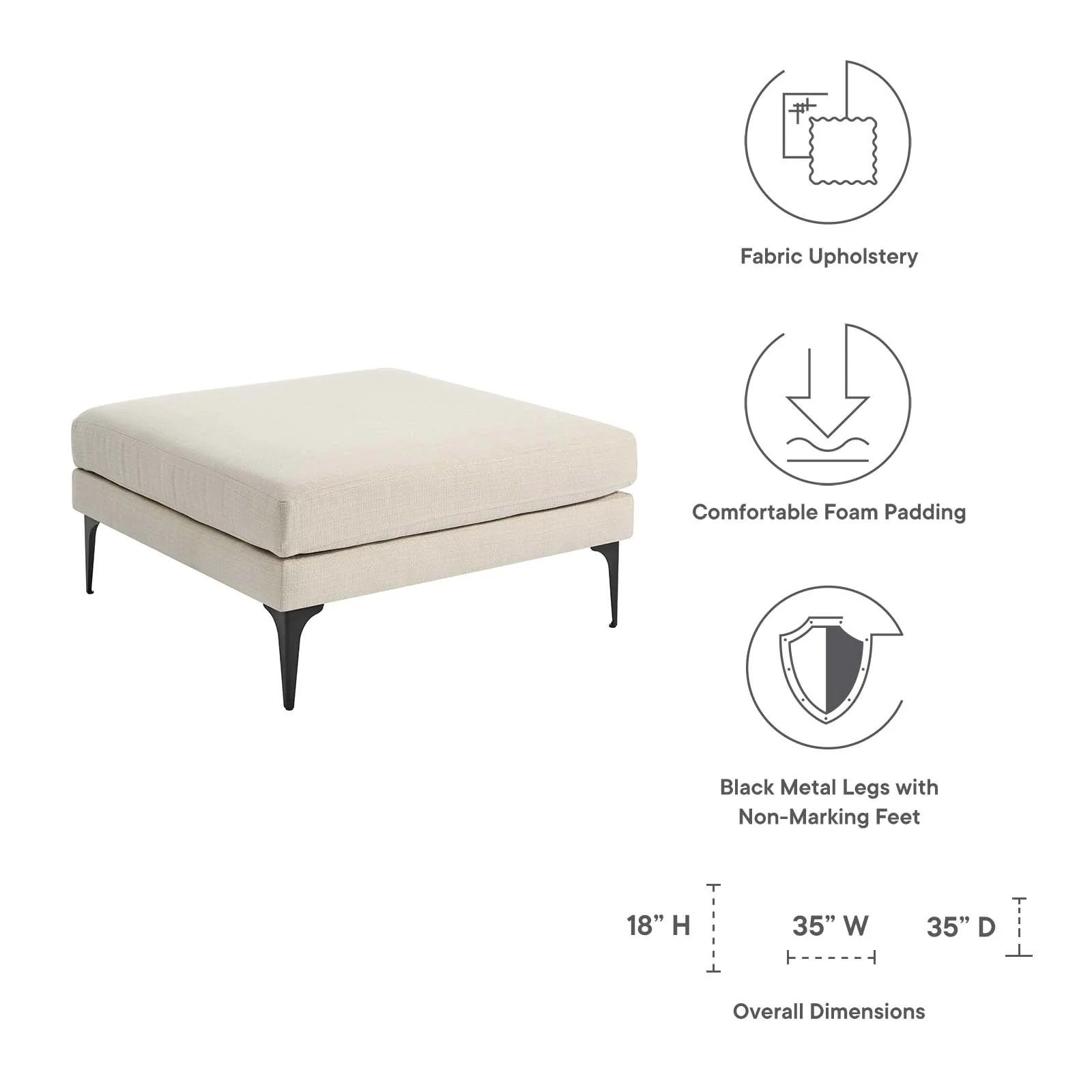 Evermore Upholstered Fabric Ottoman By Modway - EEI-6015 - Image 10