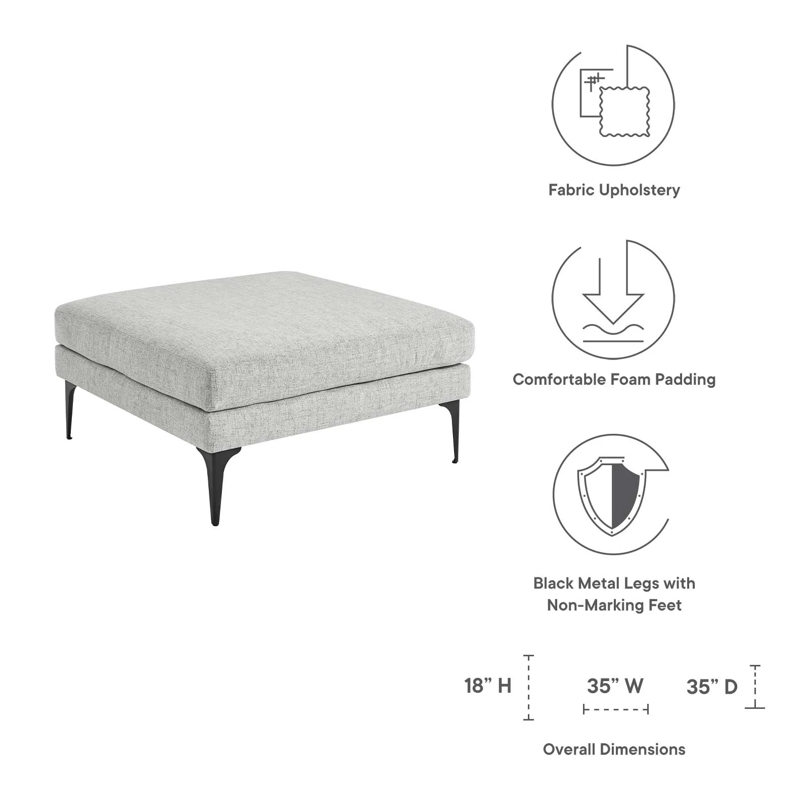 Evermore Upholstered Fabric Ottoman By Modway - EEI-6015 - Image 22