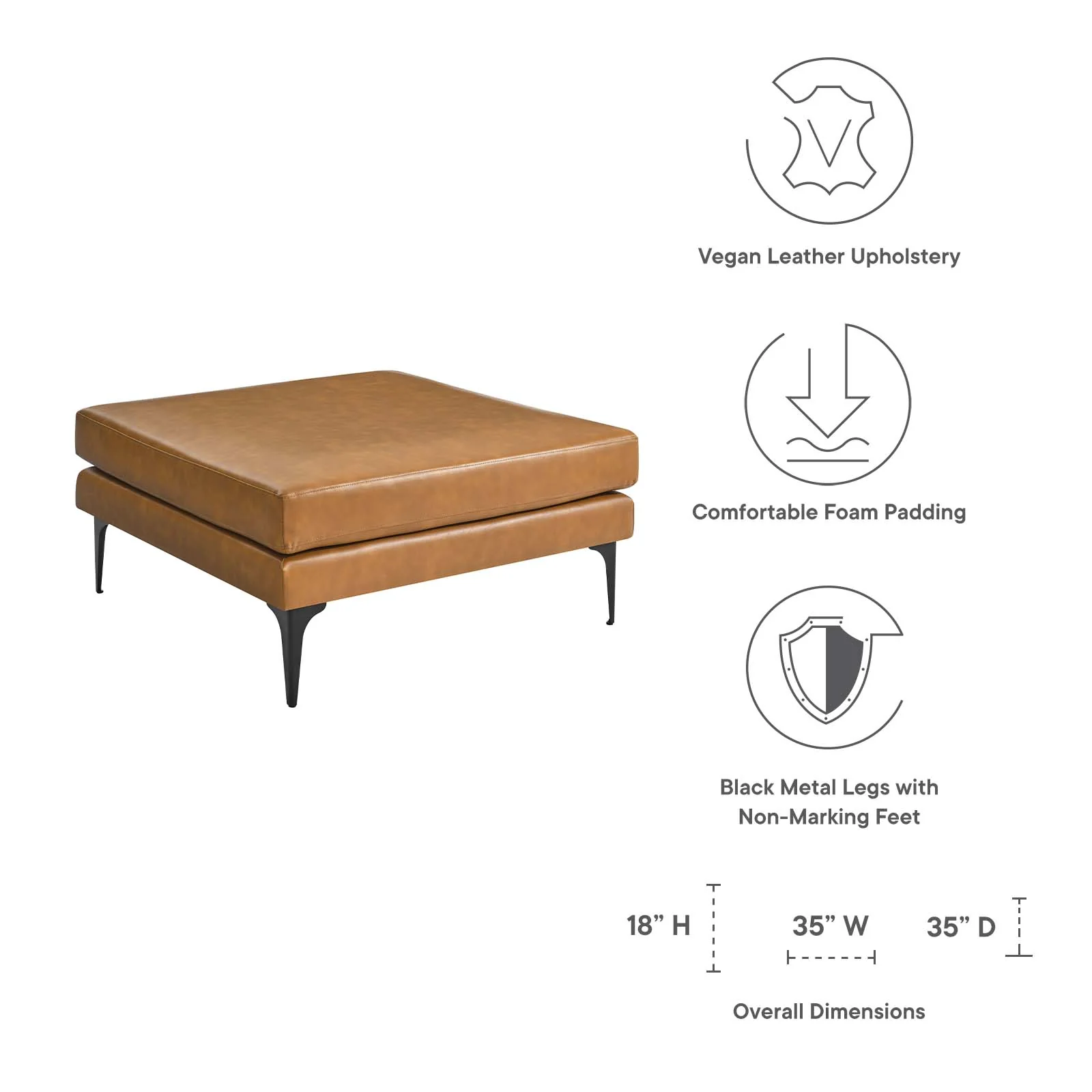 Evermore Vegan Leather Ottoman By Modway - EEI-6051 - Image 5