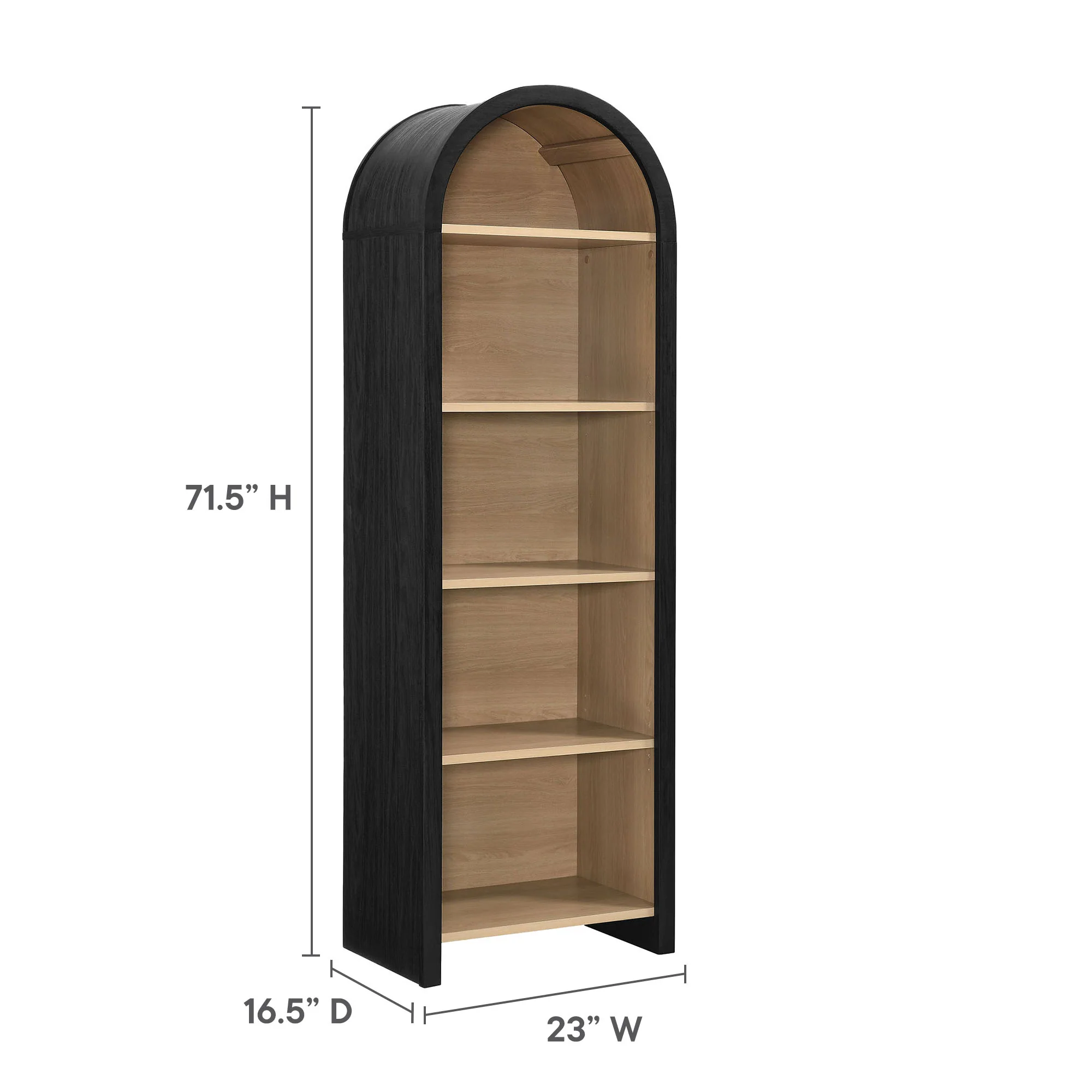Evie Arched Narrow Bookcase Display Cabinet by Modway - Image 8