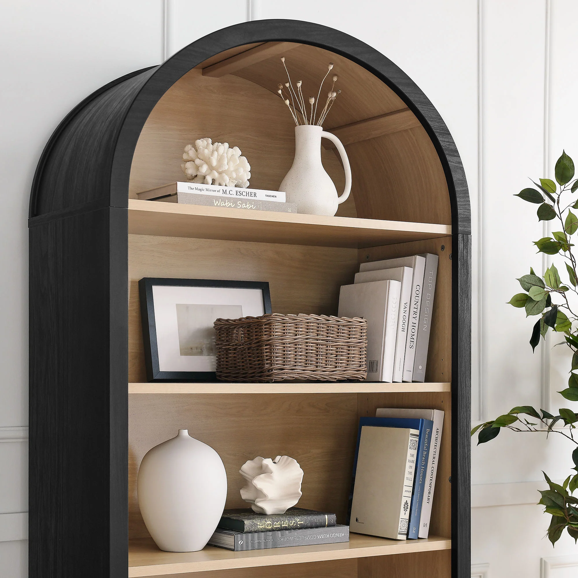 Evie Arched Wide Bookcase Display Cabinet by Modway - Image 6