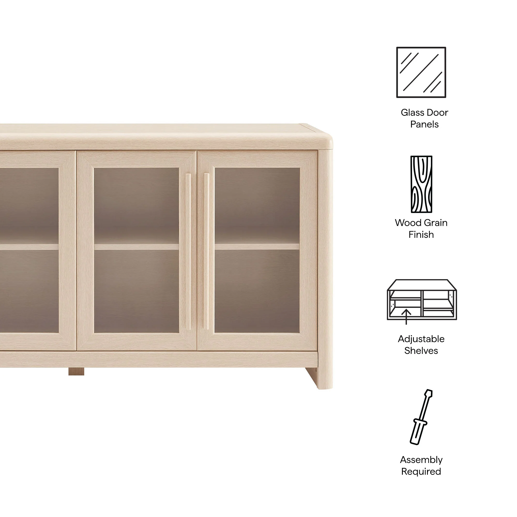Evren 4-Door Sideboard Storage Display Cabinet by Modway - Image 8